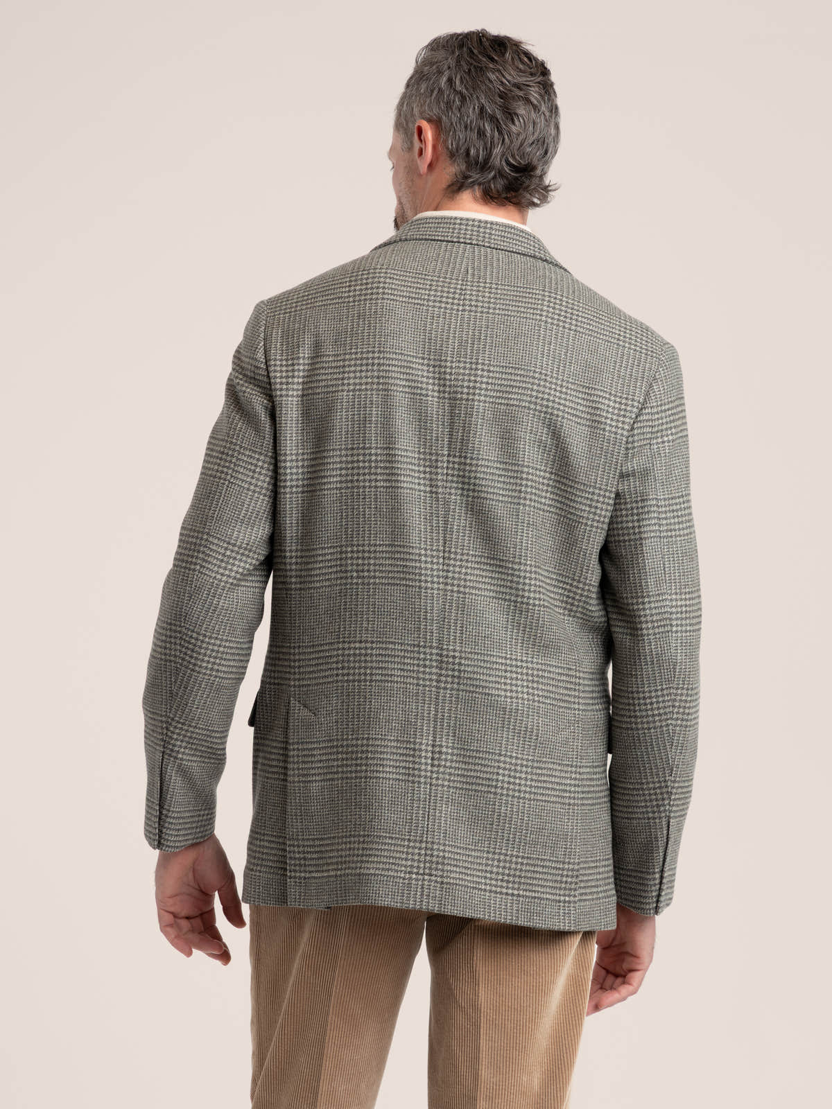 Grey Prince Of Wales Wool and Cashmere Sport Jacket