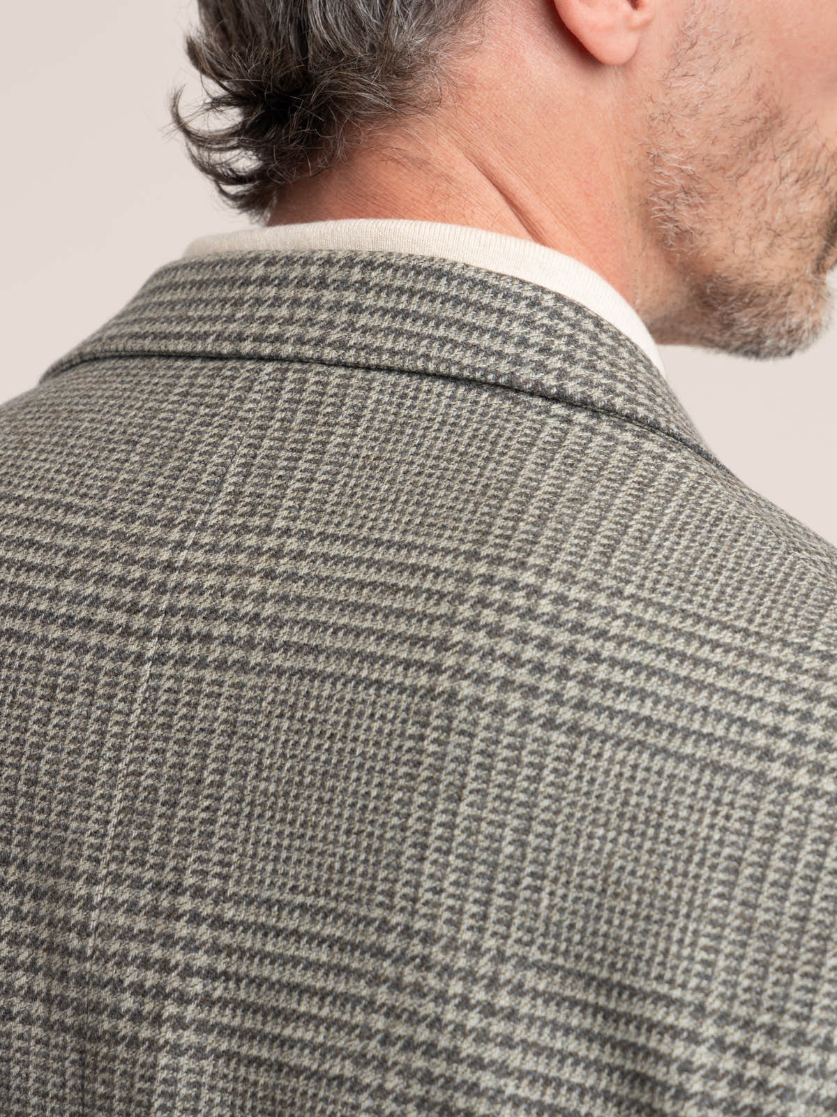Grey Prince Of Wales Wool and Cashmere Sport Jacket