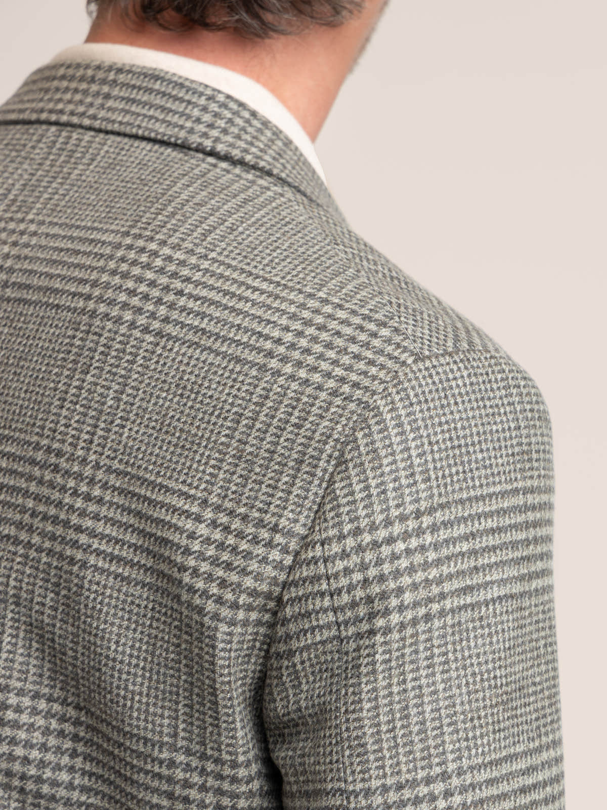 Grey Prince Of Wales Wool and Cashmere Sport Jacket