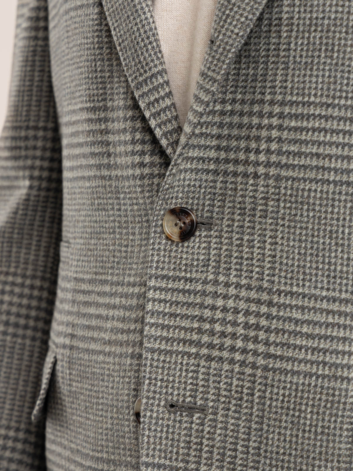 Grey Prince Of Wales Wool and Cashmere Sport Jacket