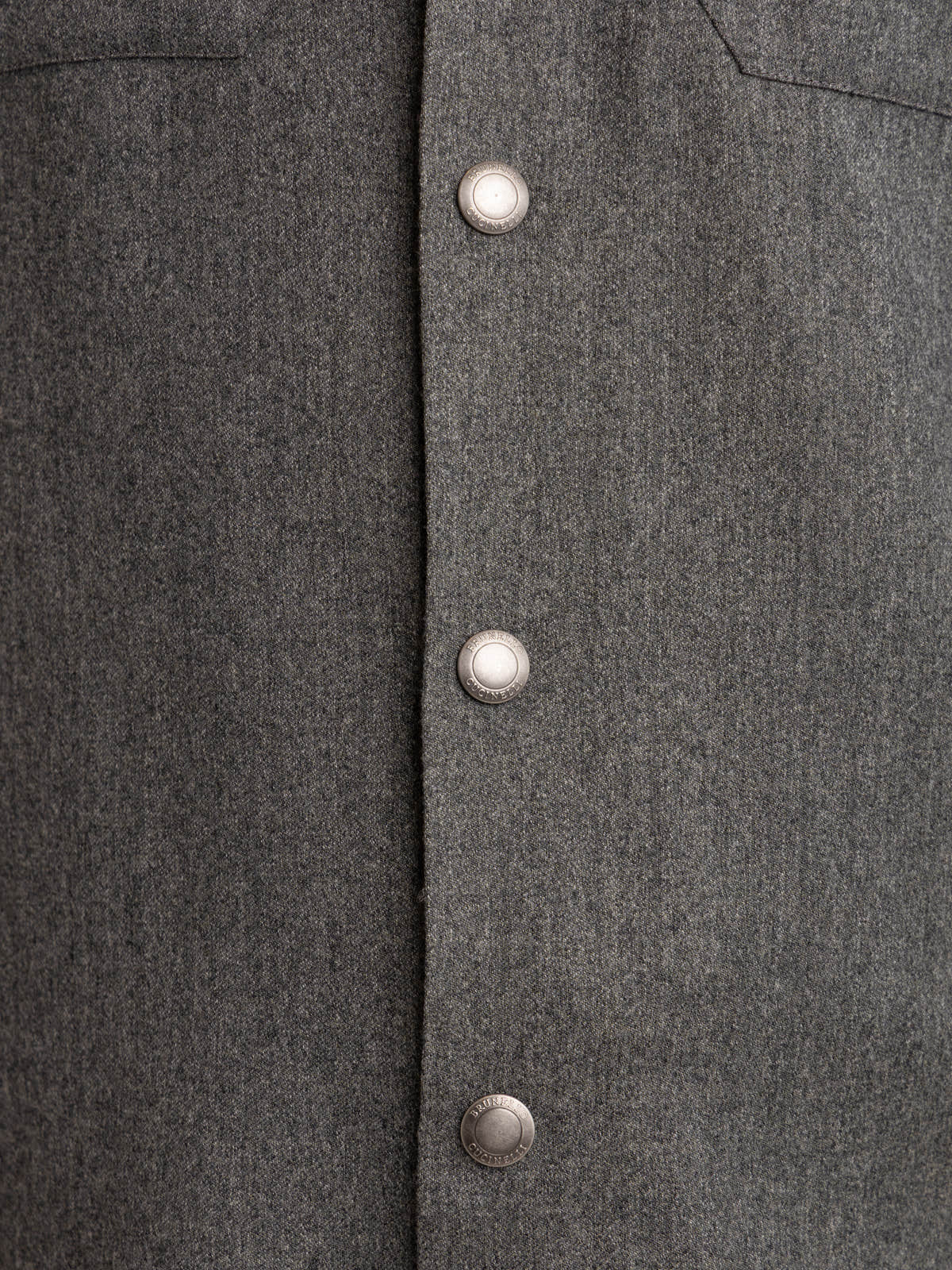 Grey Virgin Wool Flannel Overshirt