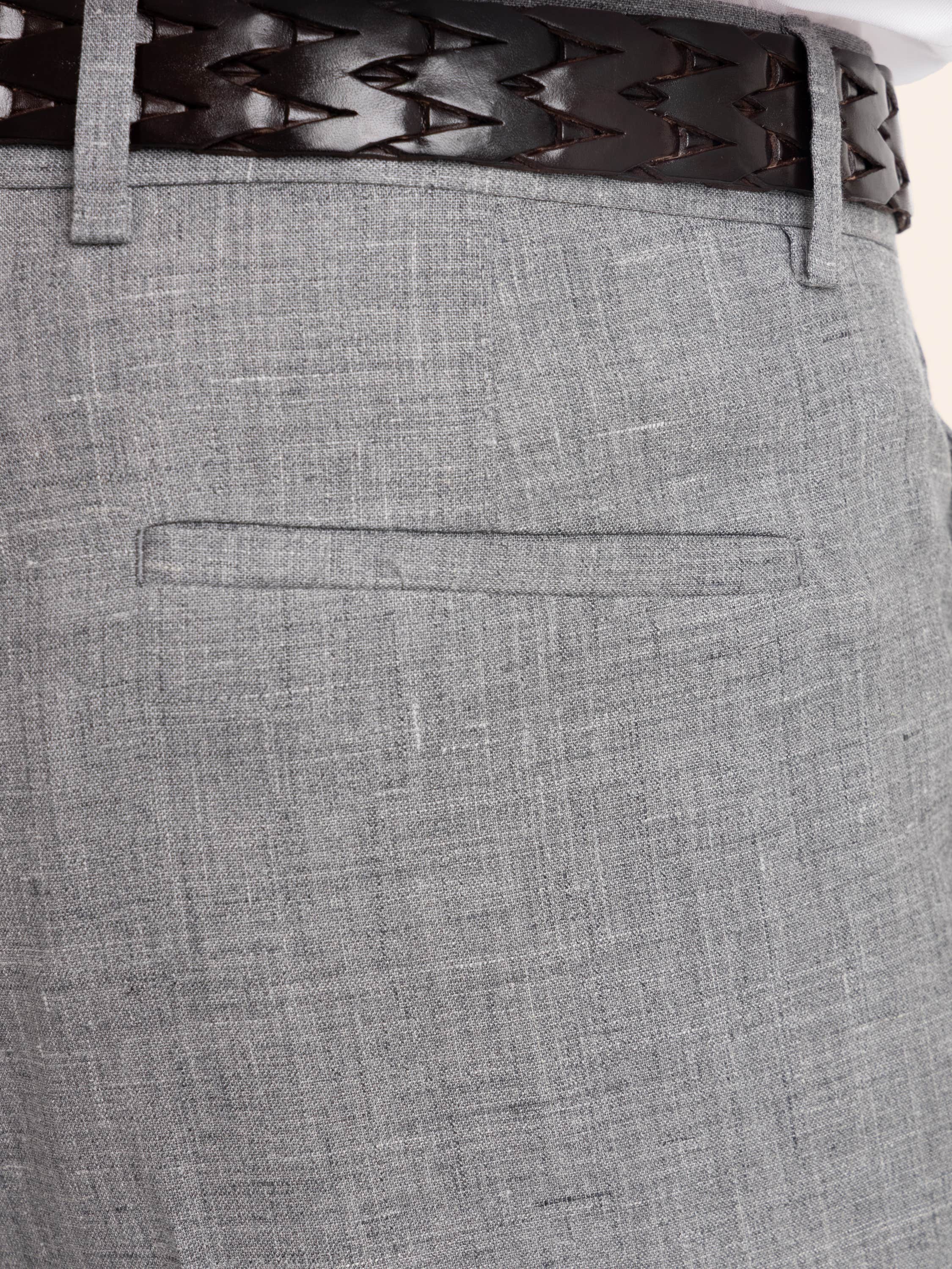 Heather Grey Single Pleat Trousers