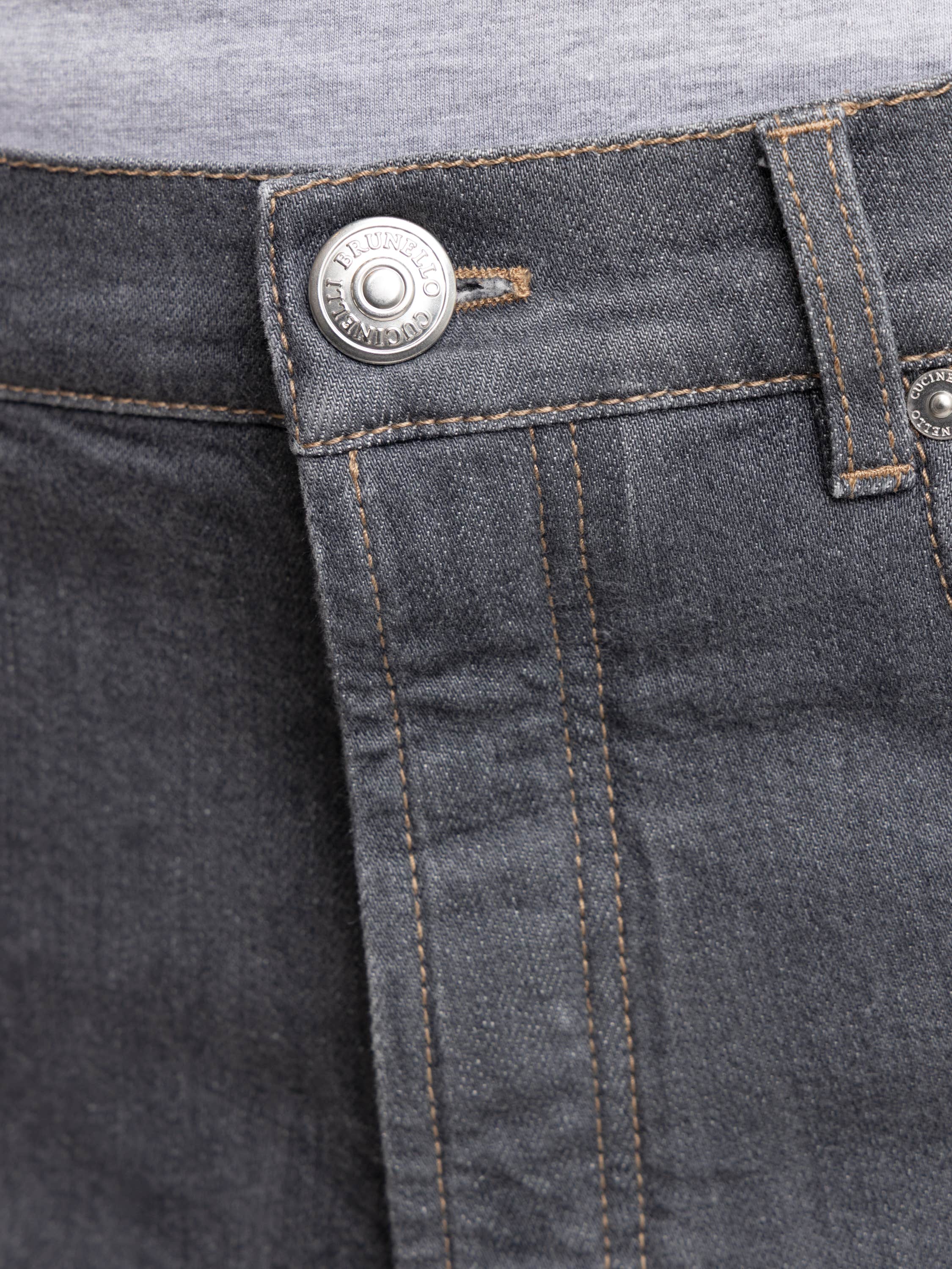 Medium Grey Iconic Fit Five-Pocket Comfort Denim Trousers
