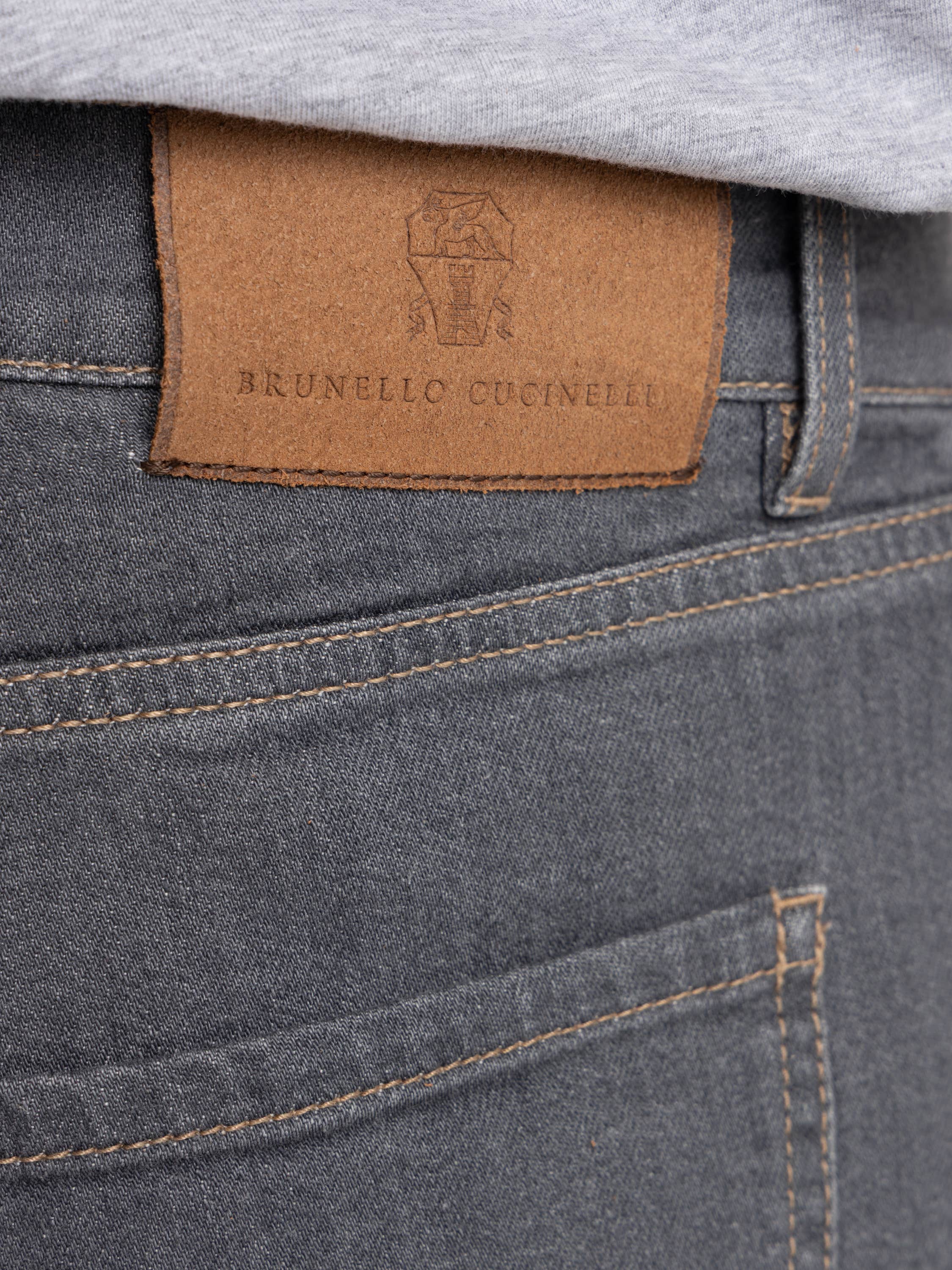 Medium Grey Iconic Fit Five-Pocket Comfort Denim Trousers