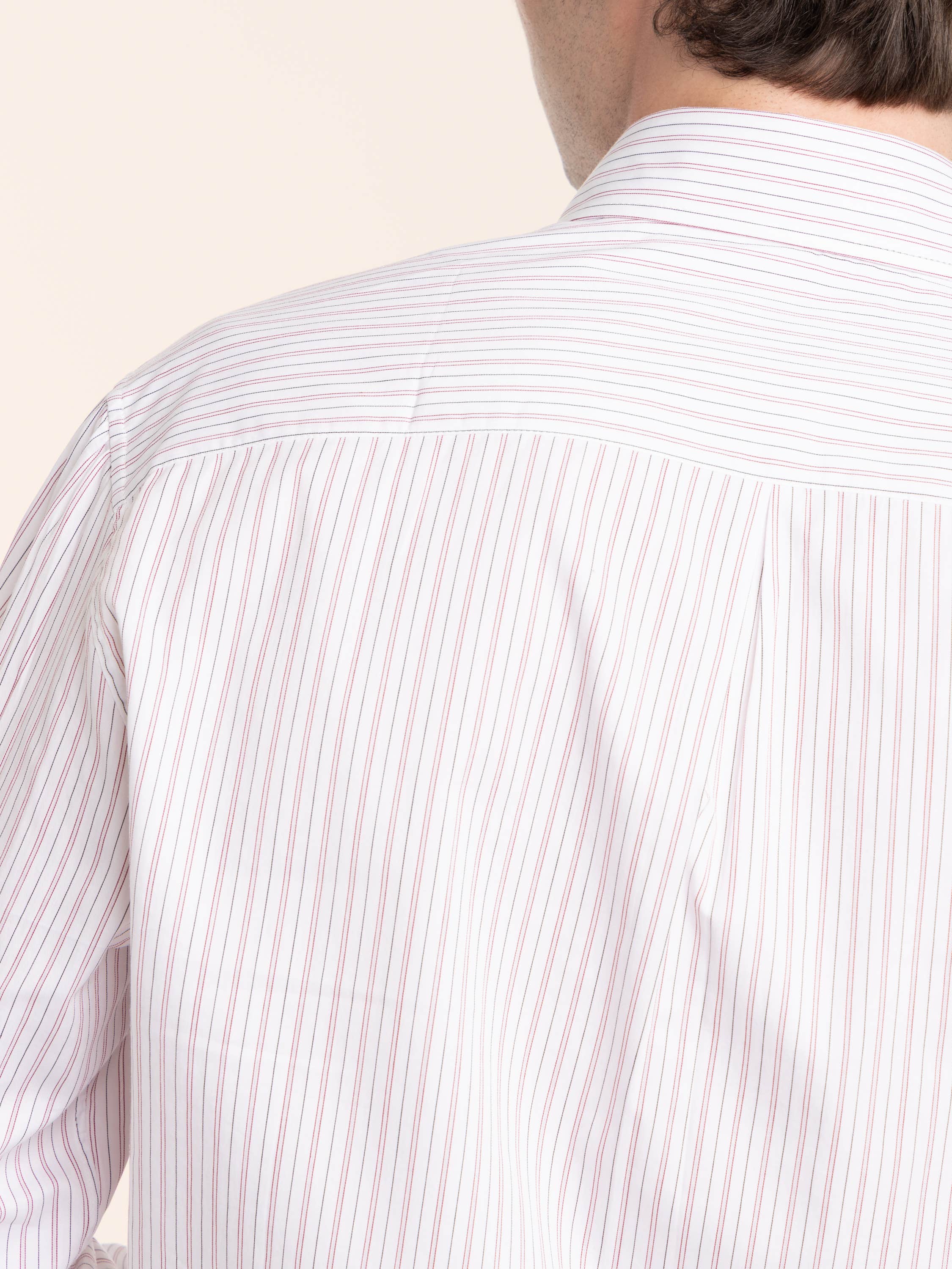 Multistripe Poplin Shirt with Button-down Collar