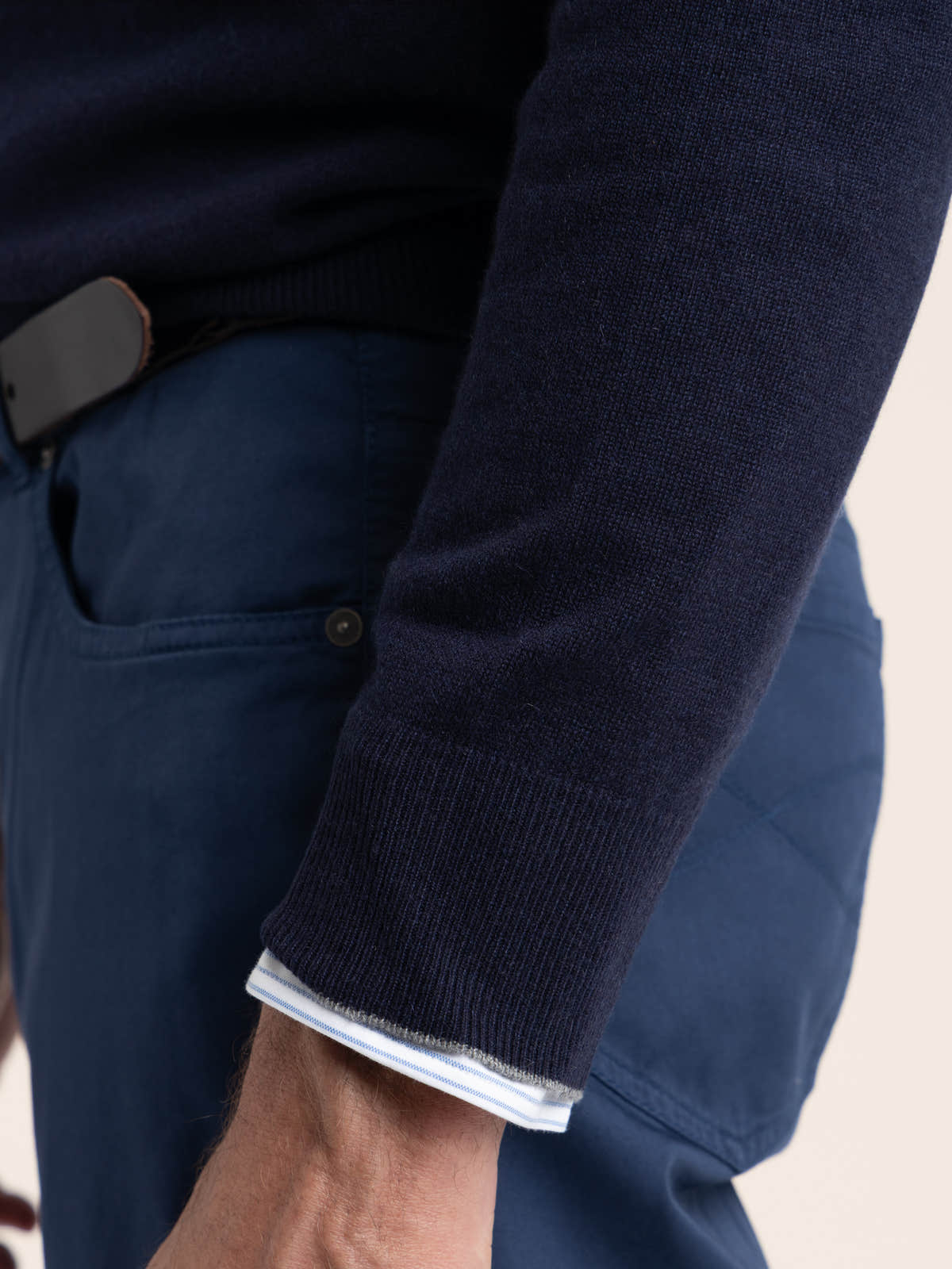 Navy Cashmere Half-Zip Sweater