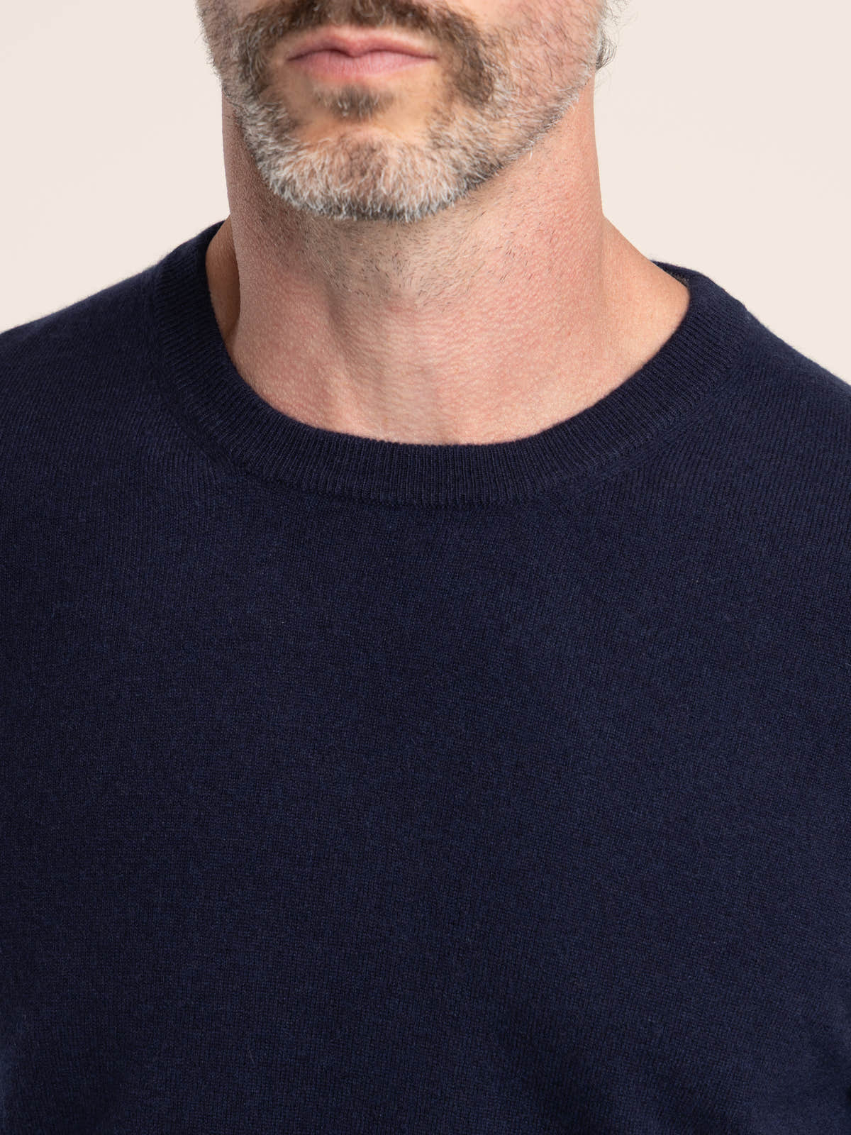 Navy Crew-Neck Cashmere Sweater
