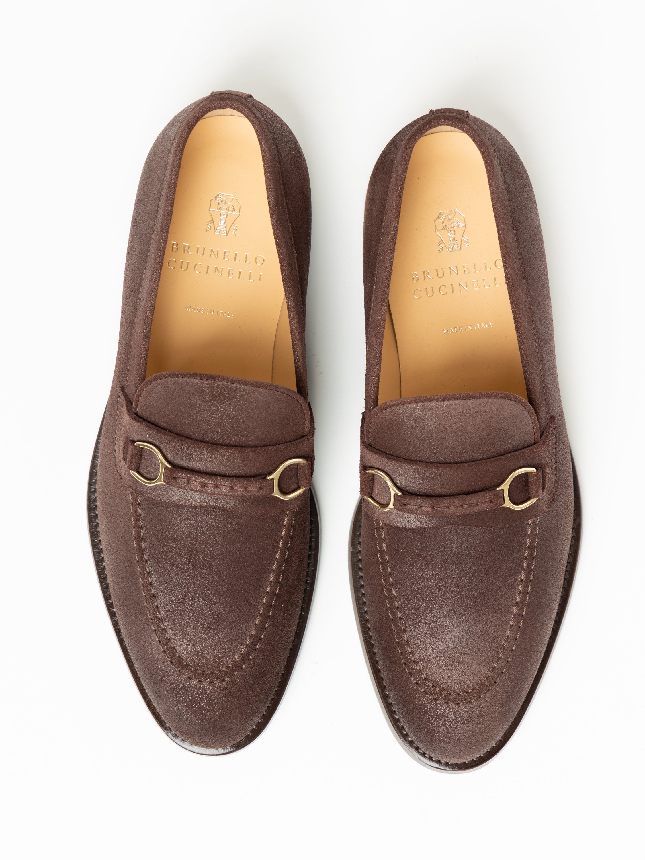 BRUNELLO CUCINELLI ドレス　ローファー　42 BRUNELLO CUCINELLI Chocolate Suede Loafer with Bit Detail | Sam
