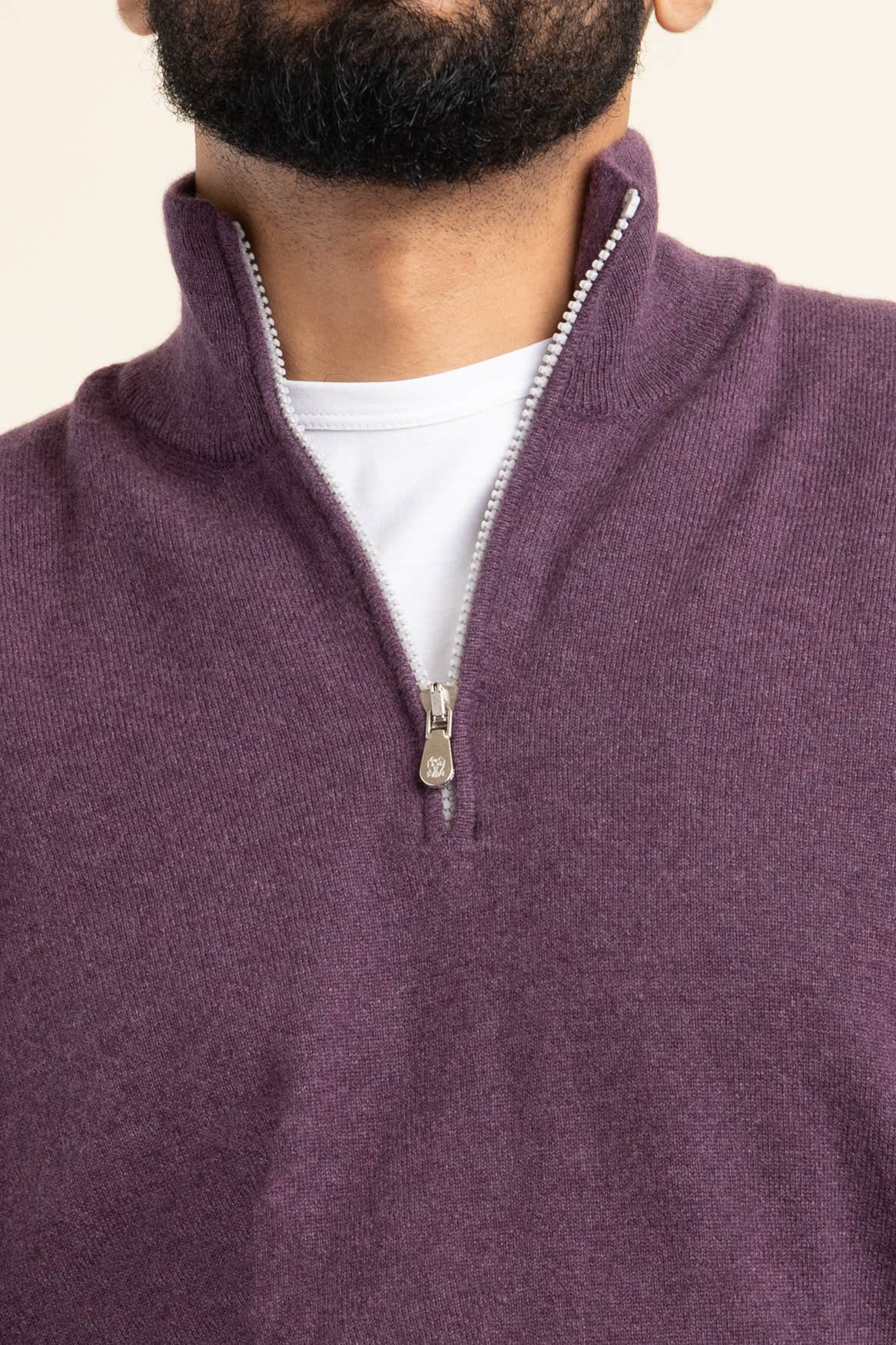 Purple Cashmere Quarter Zip