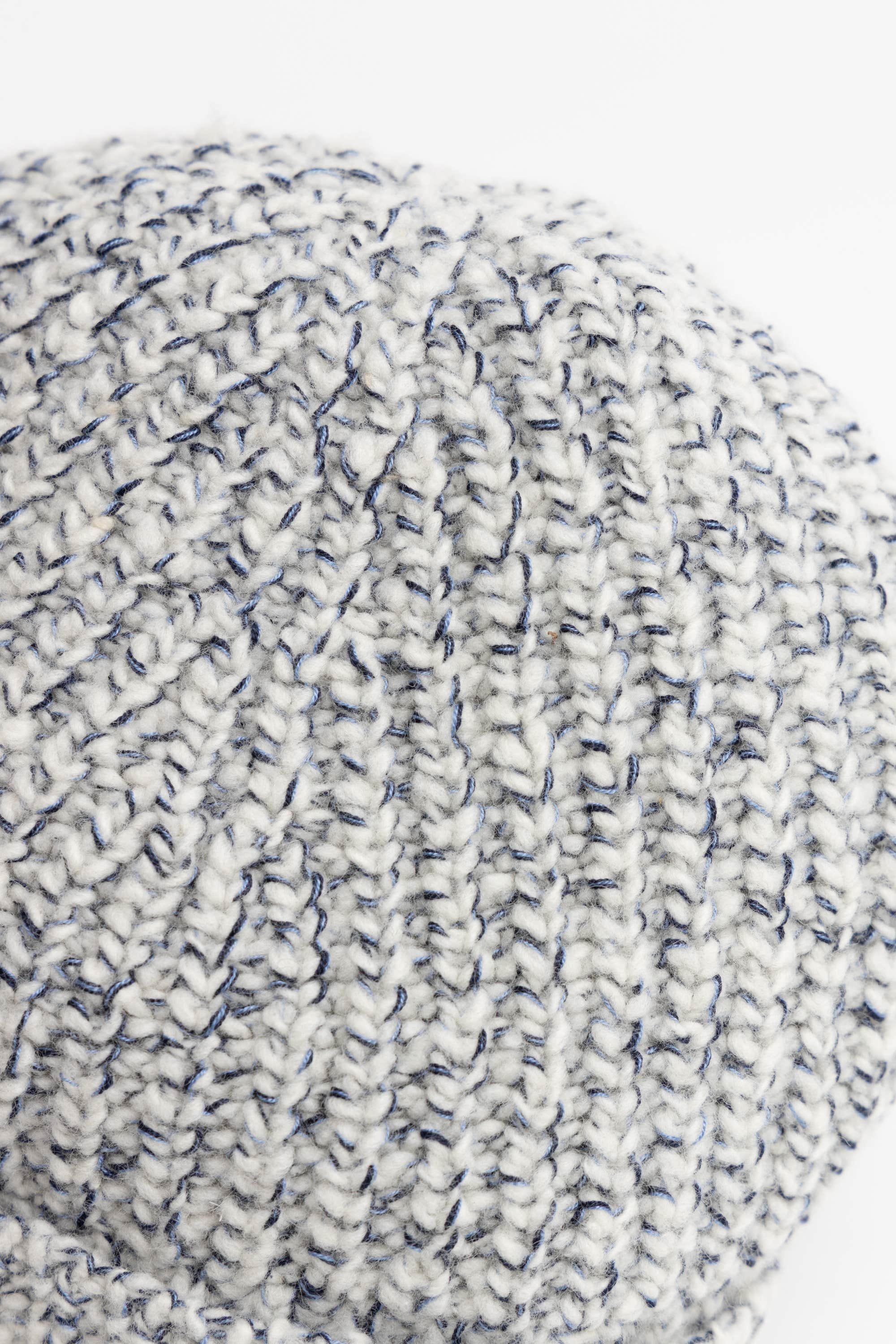 Sky Blue Wool, Silk and Cashmere English Rib Knit Chiné Beanie