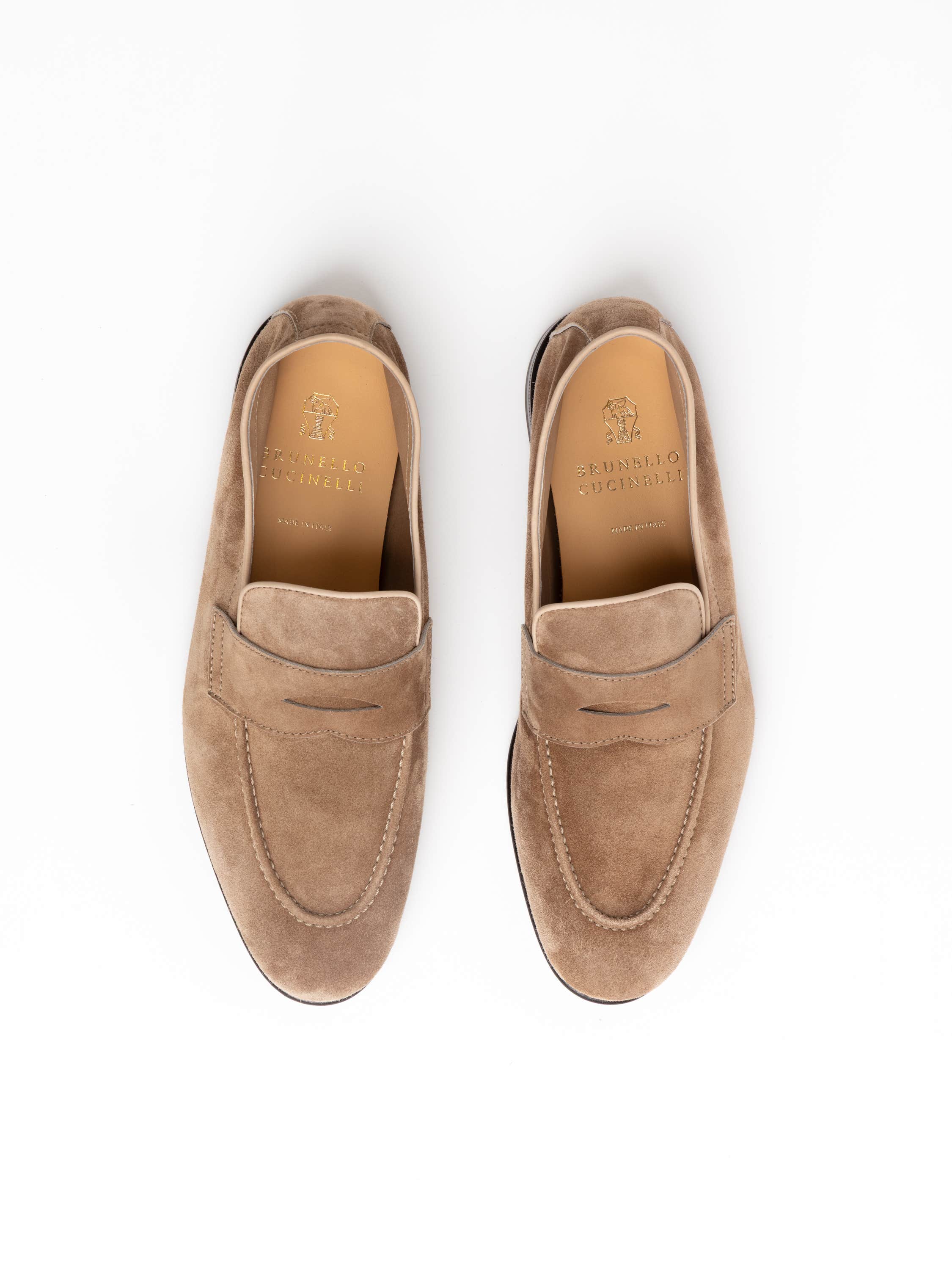 Light Brown Suede Soft Penny Loafers