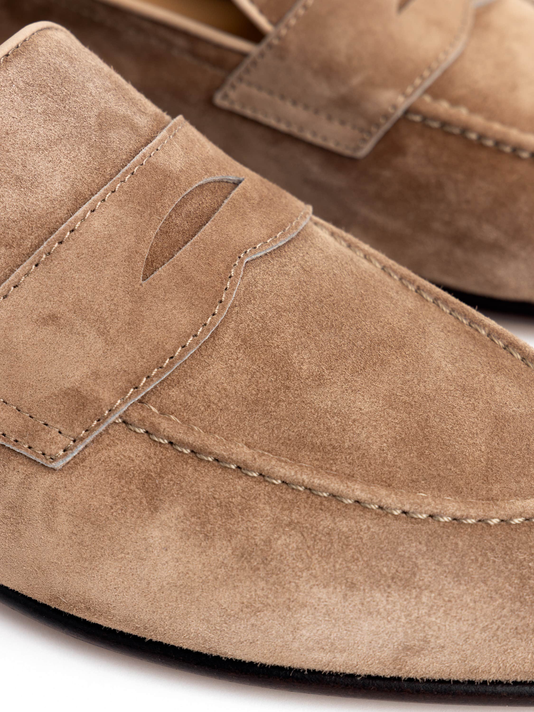 Light Brown Suede Soft Penny Loafers