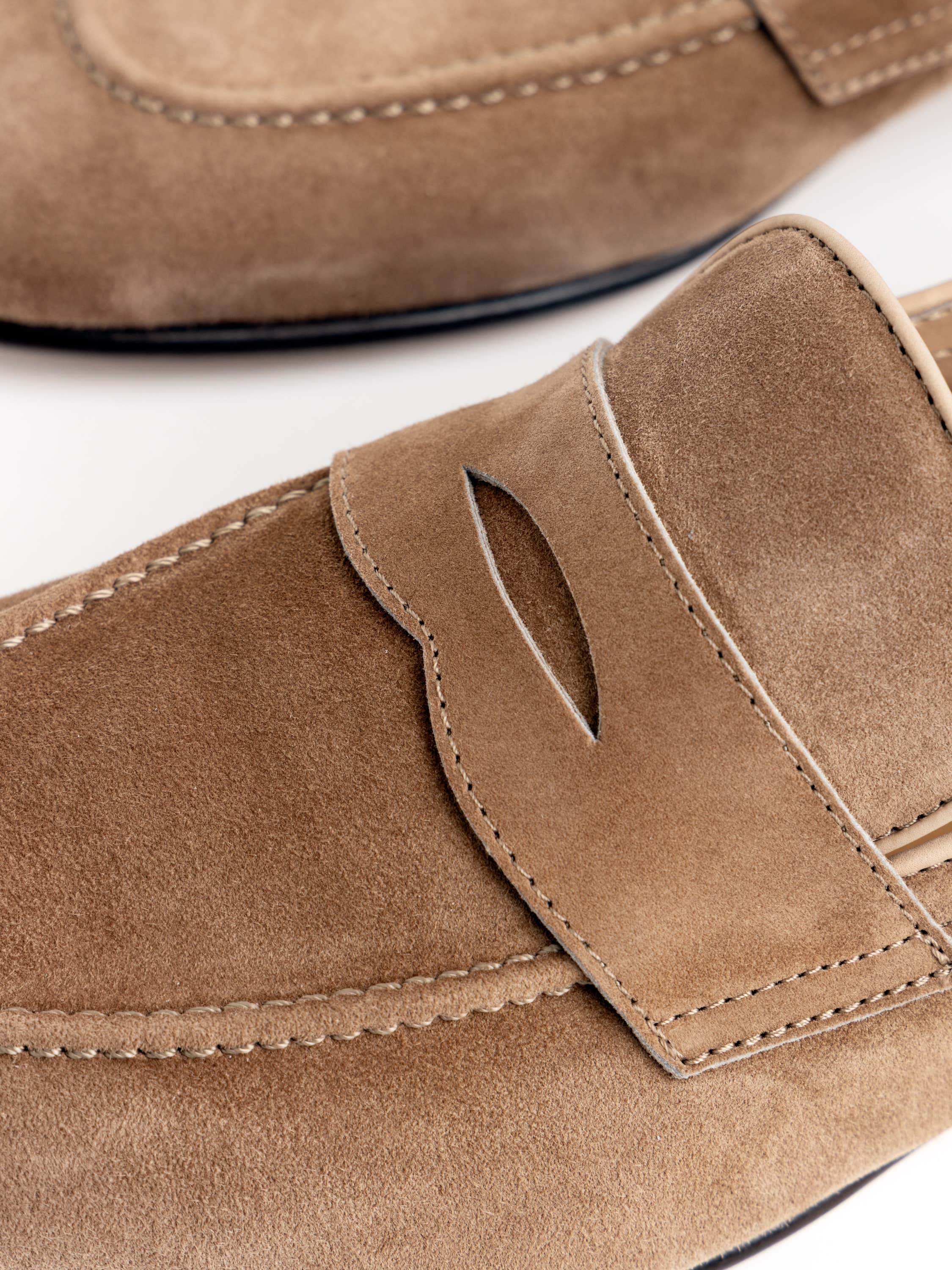 Light Brown Suede Soft Penny Loafers