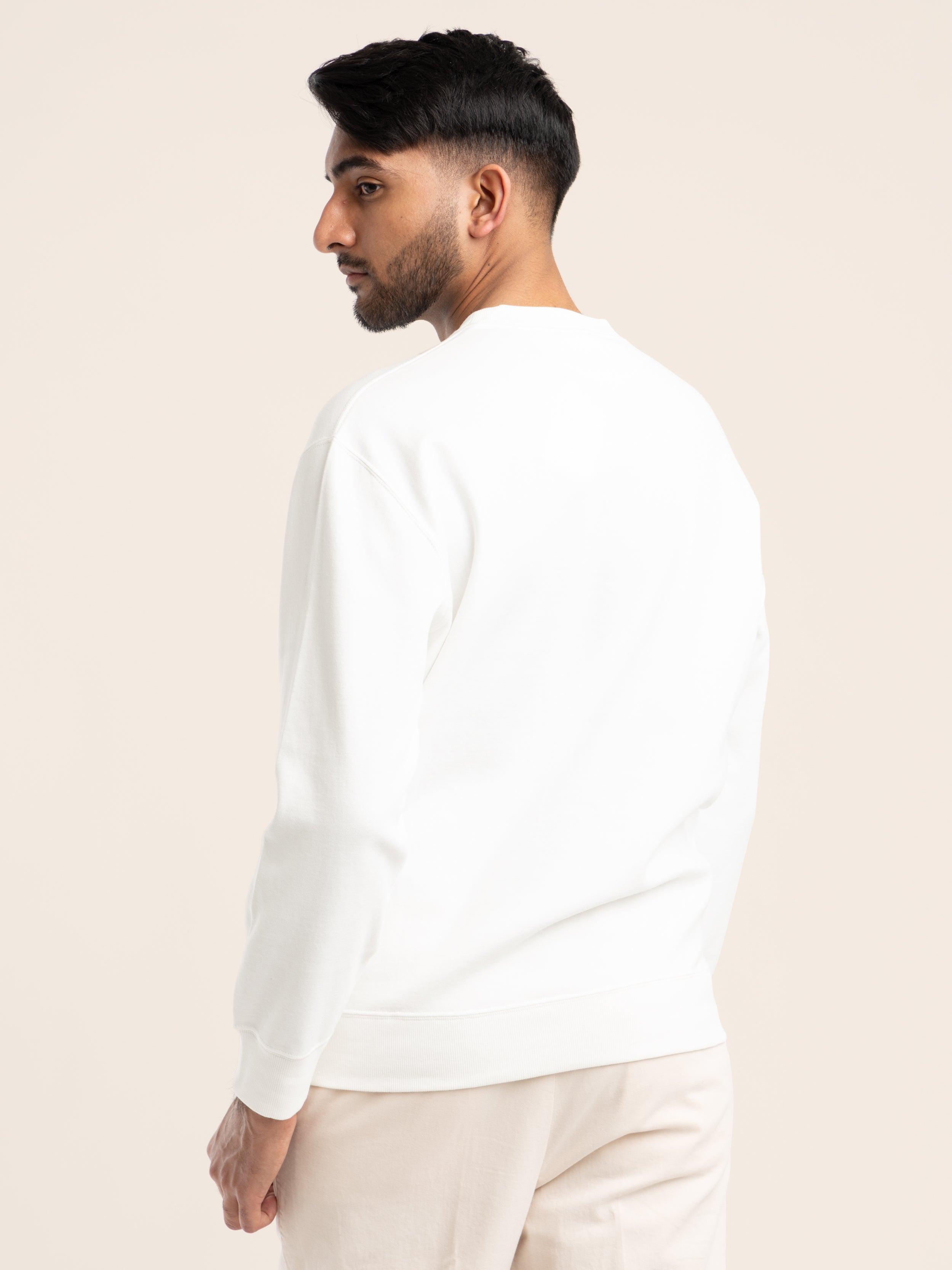 White french terry sweatshirt sale