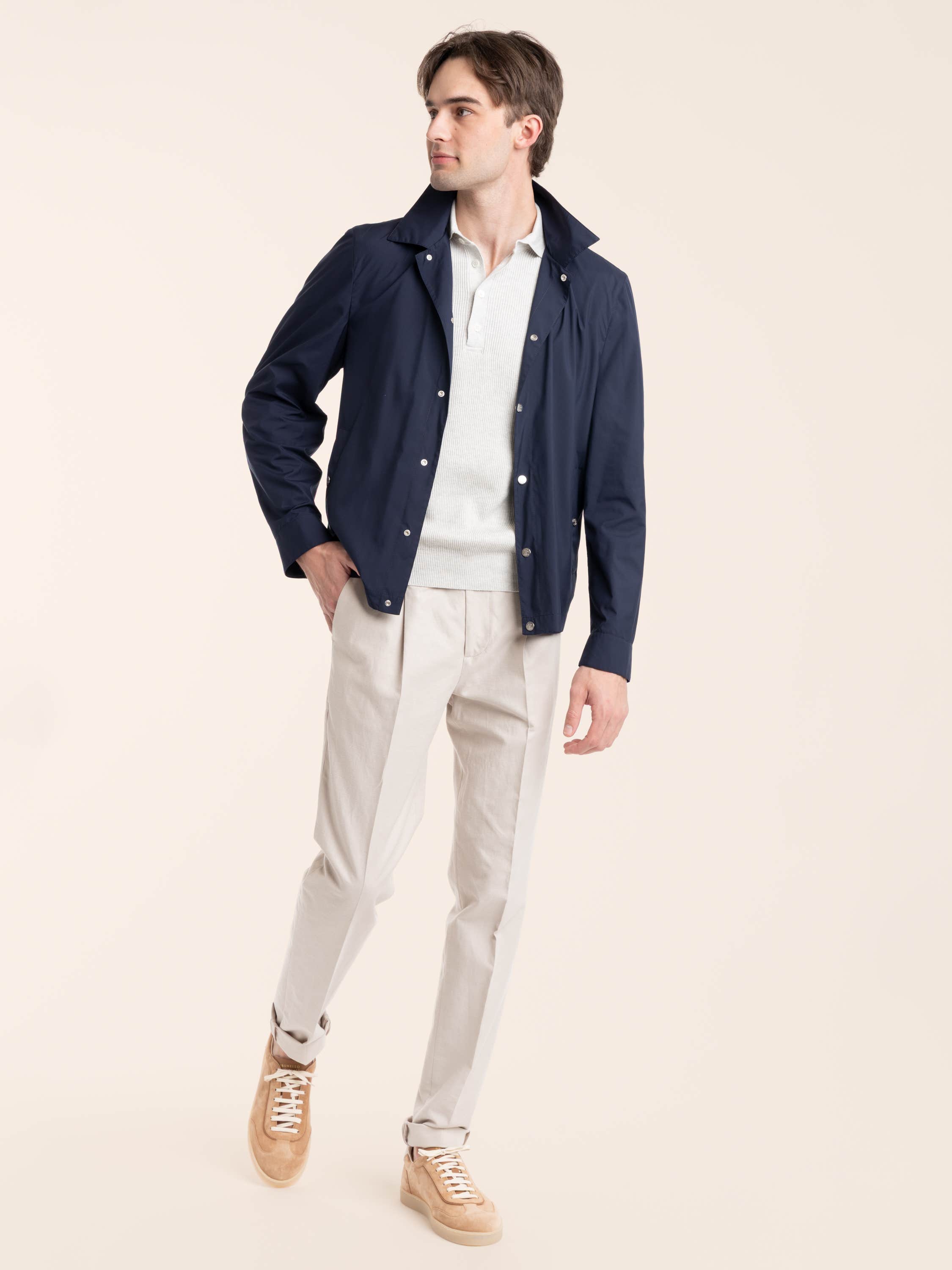 Yuta Cotton and Linen Panama Pleated Trousers