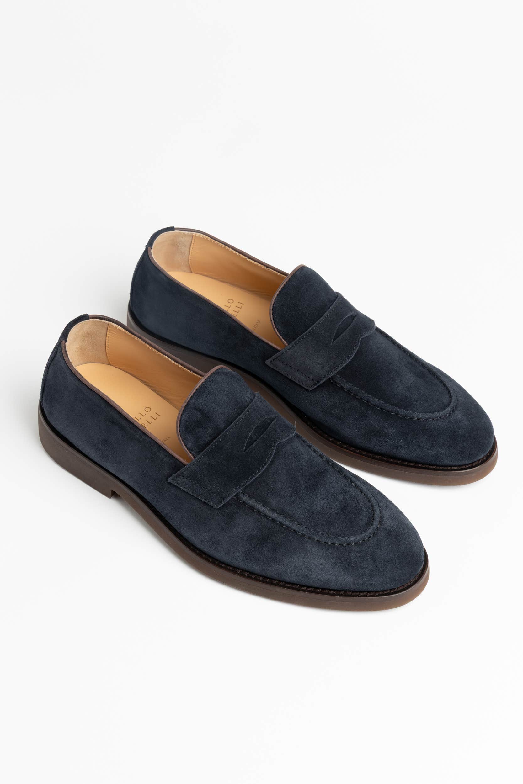 Navy Suede Penny Loafer