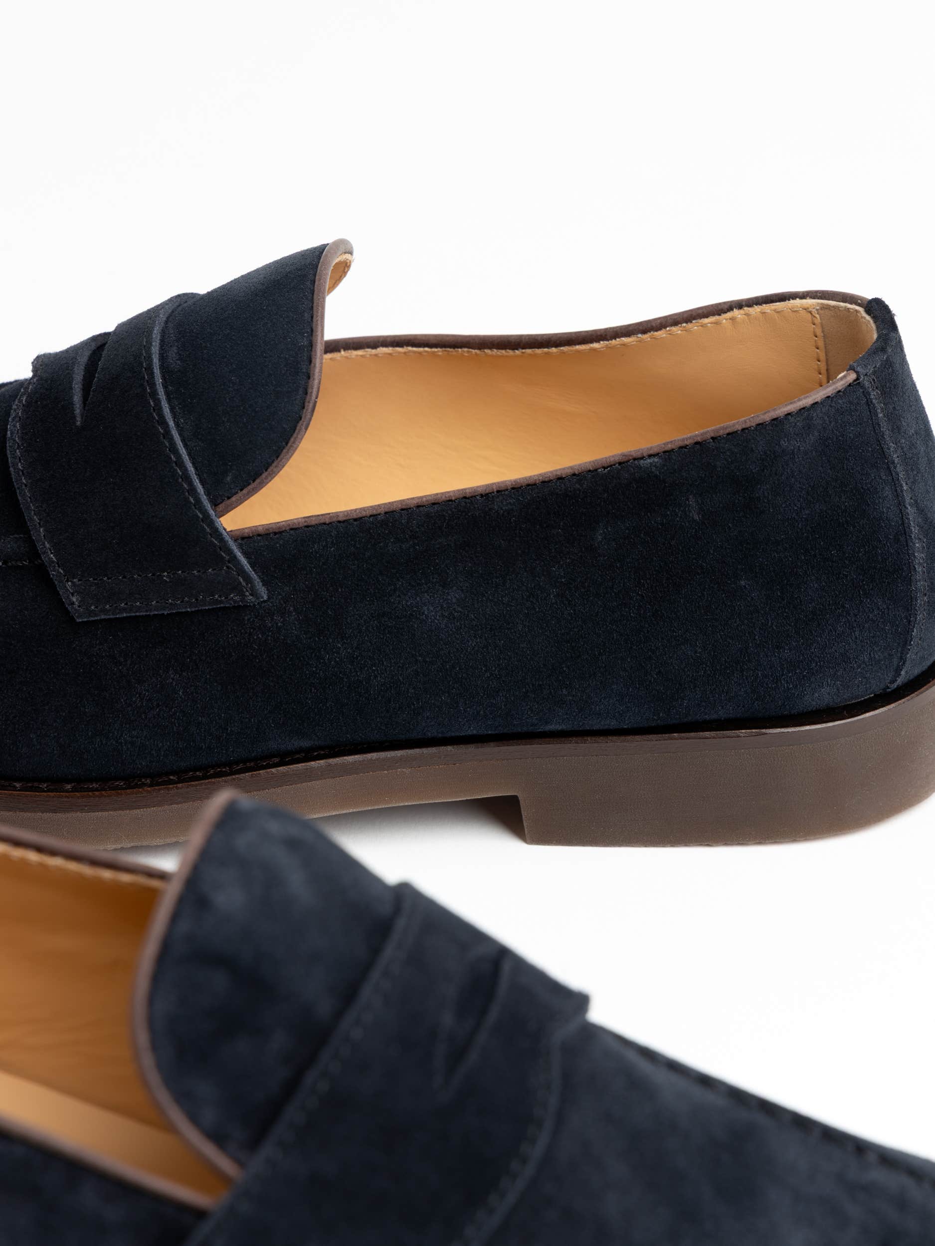 Navy Suede Penny Loafer