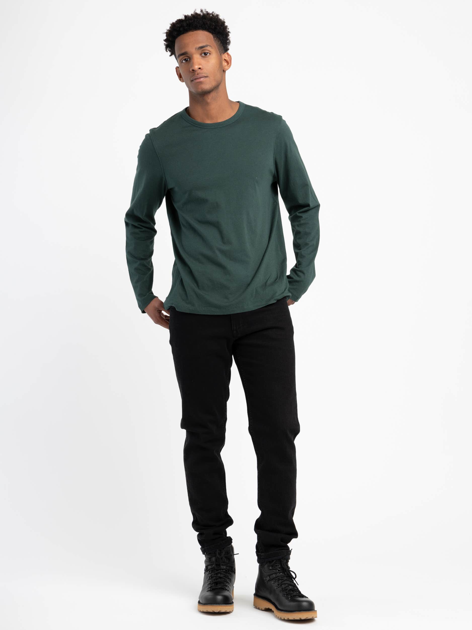 Dark Green Cotton/Cashmere Longshirt