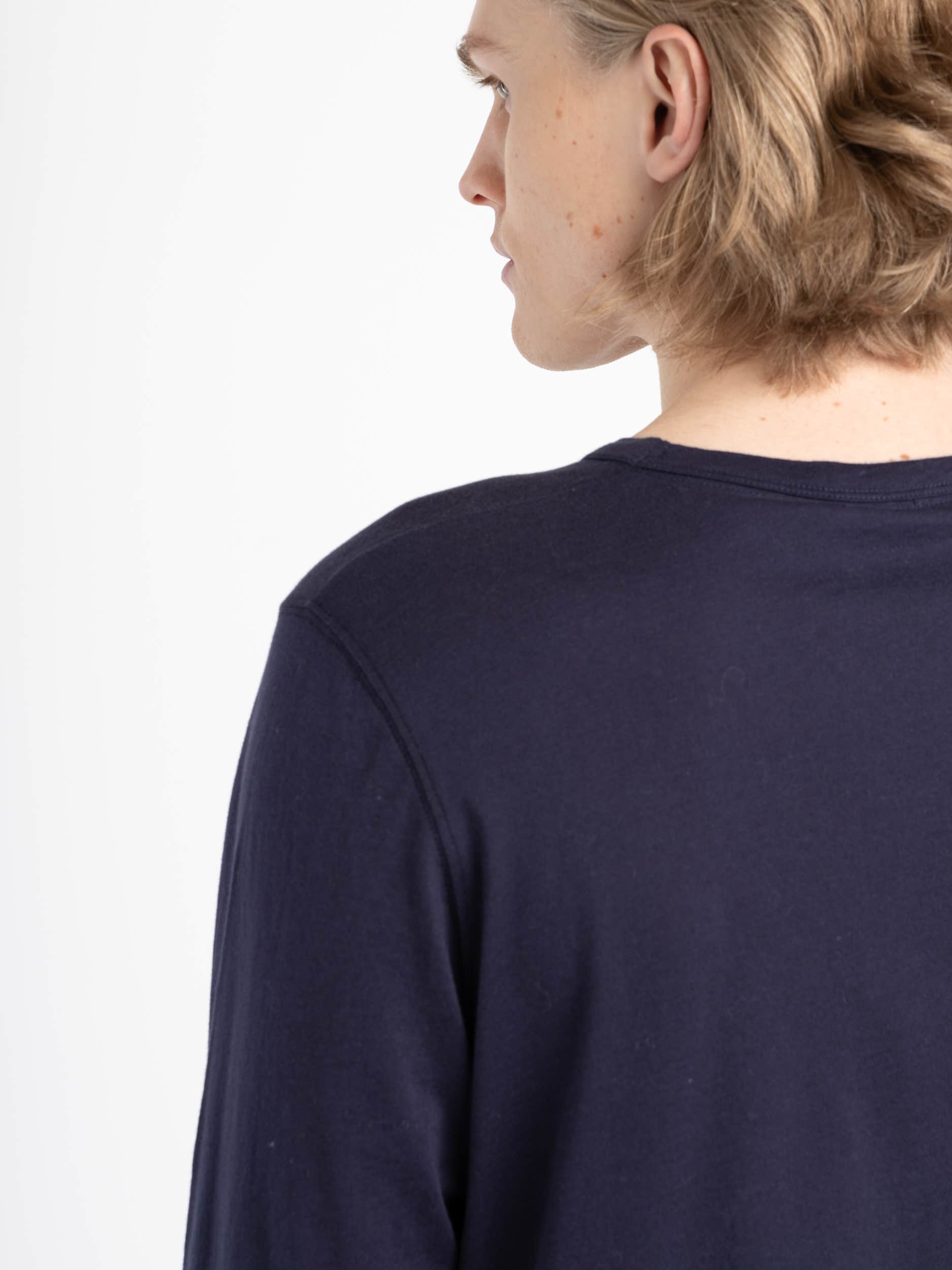 Navy Cotton/Cashmere Longshirt
