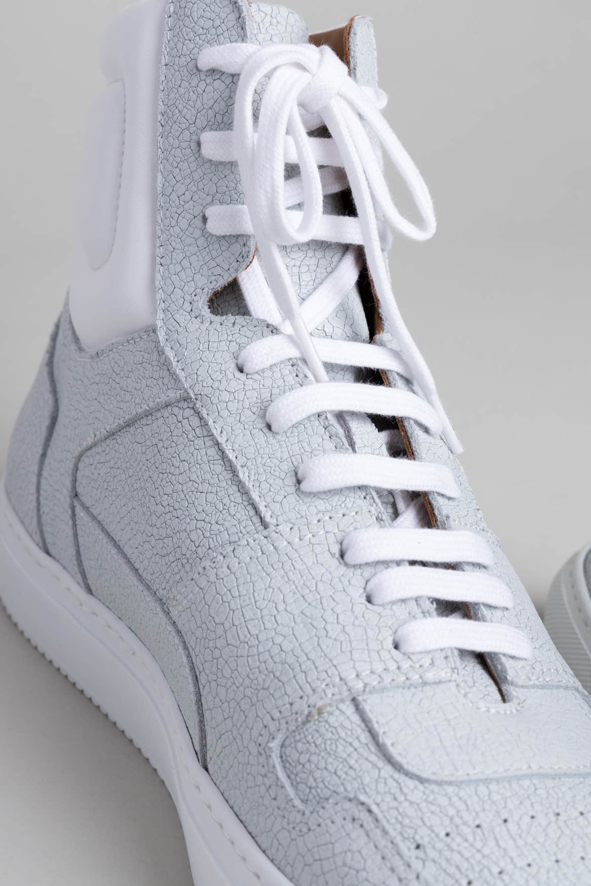 Cracked Grey High Top Sneaker