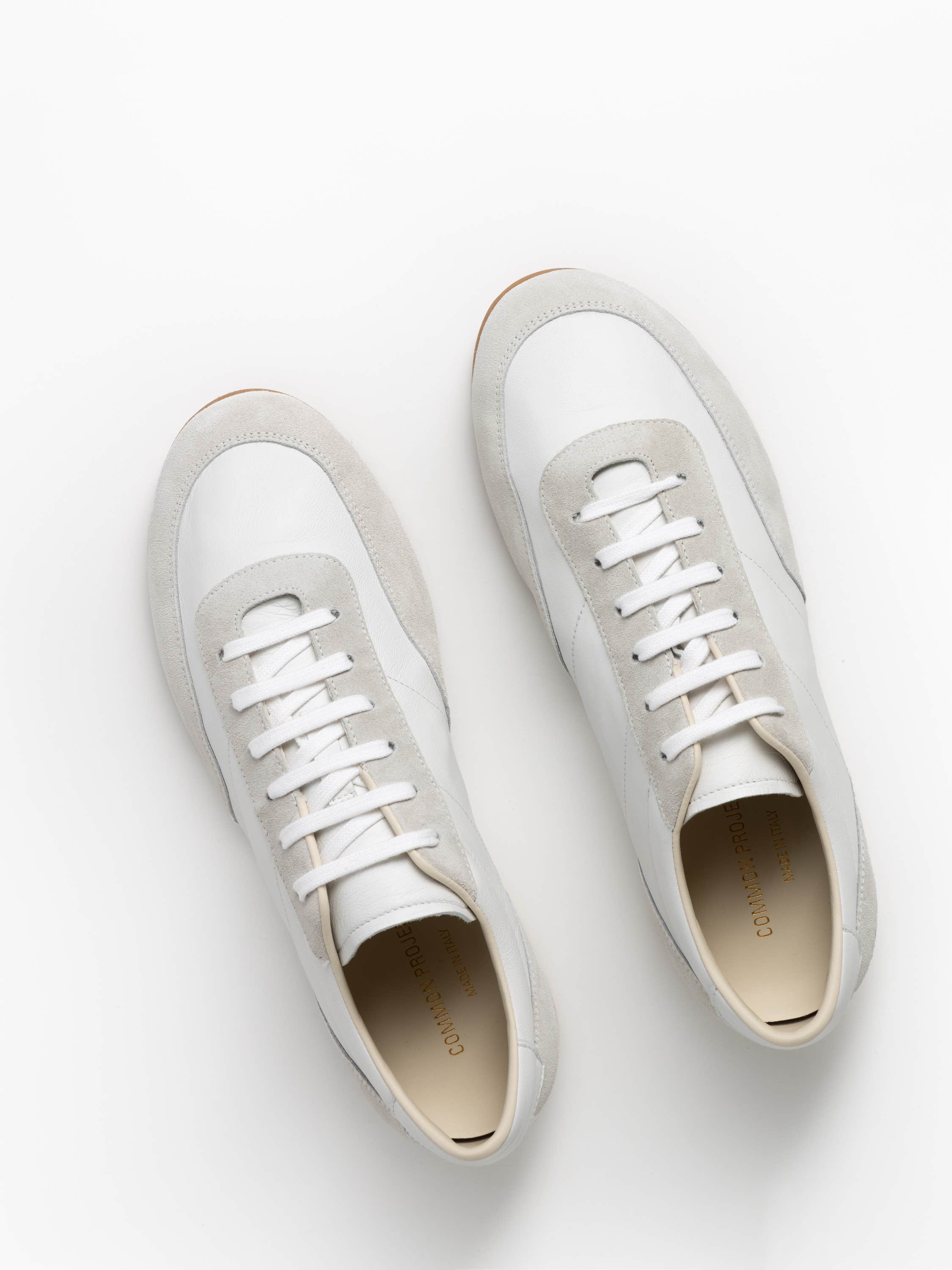 White Minimal Runner Lace-Up Sneakers