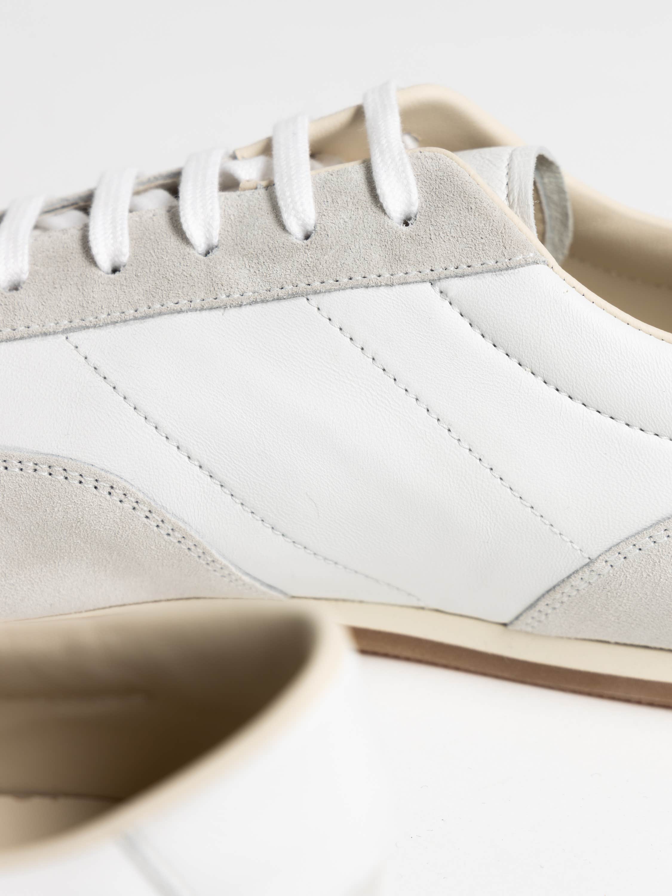 White Minimal Runner Lace-Up Sneakers