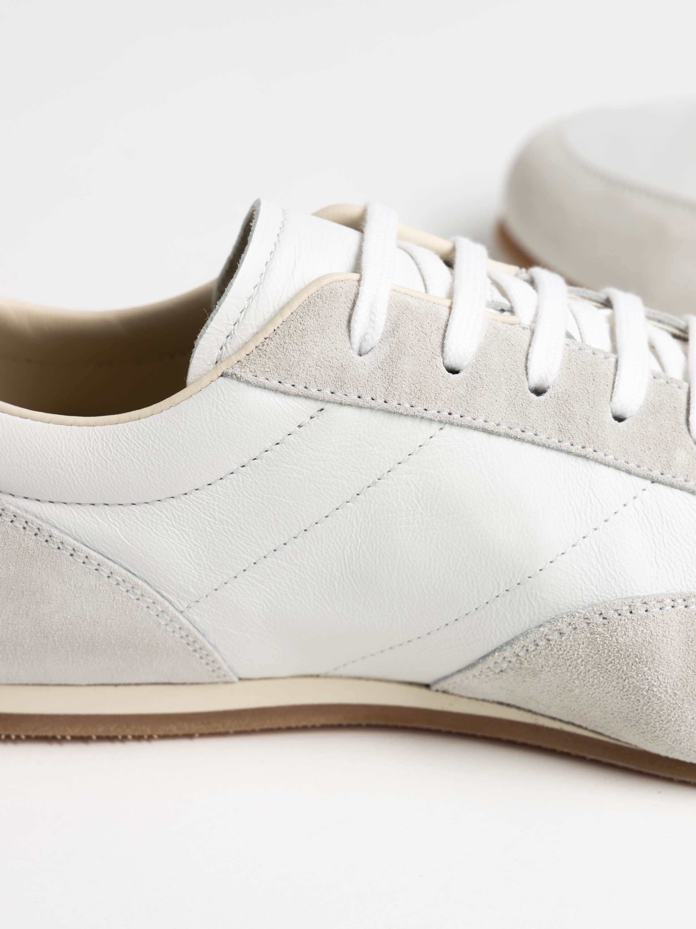 White Minimal Runner Lace-Up Sneakers