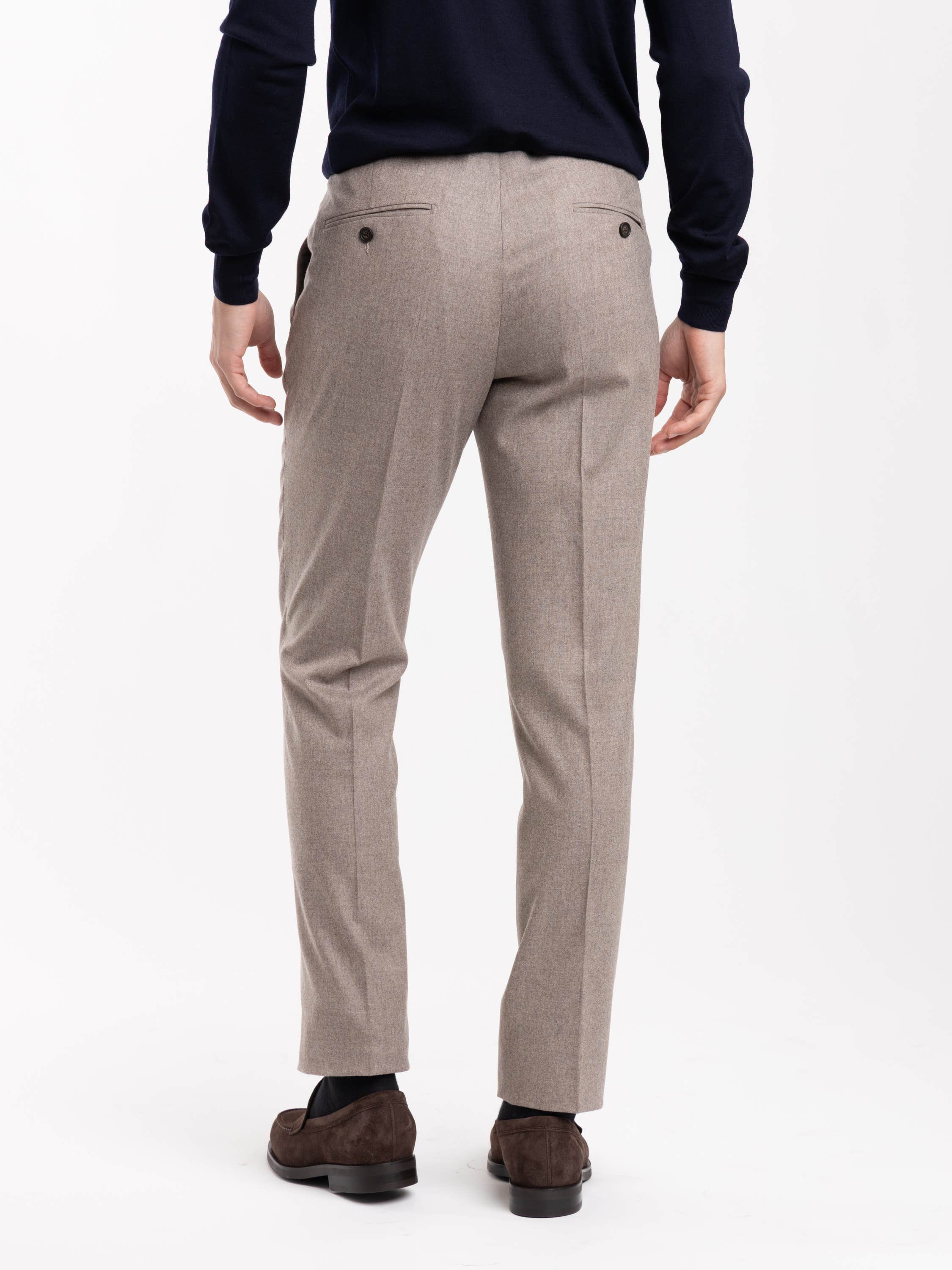 Beige Wool Dress Pant