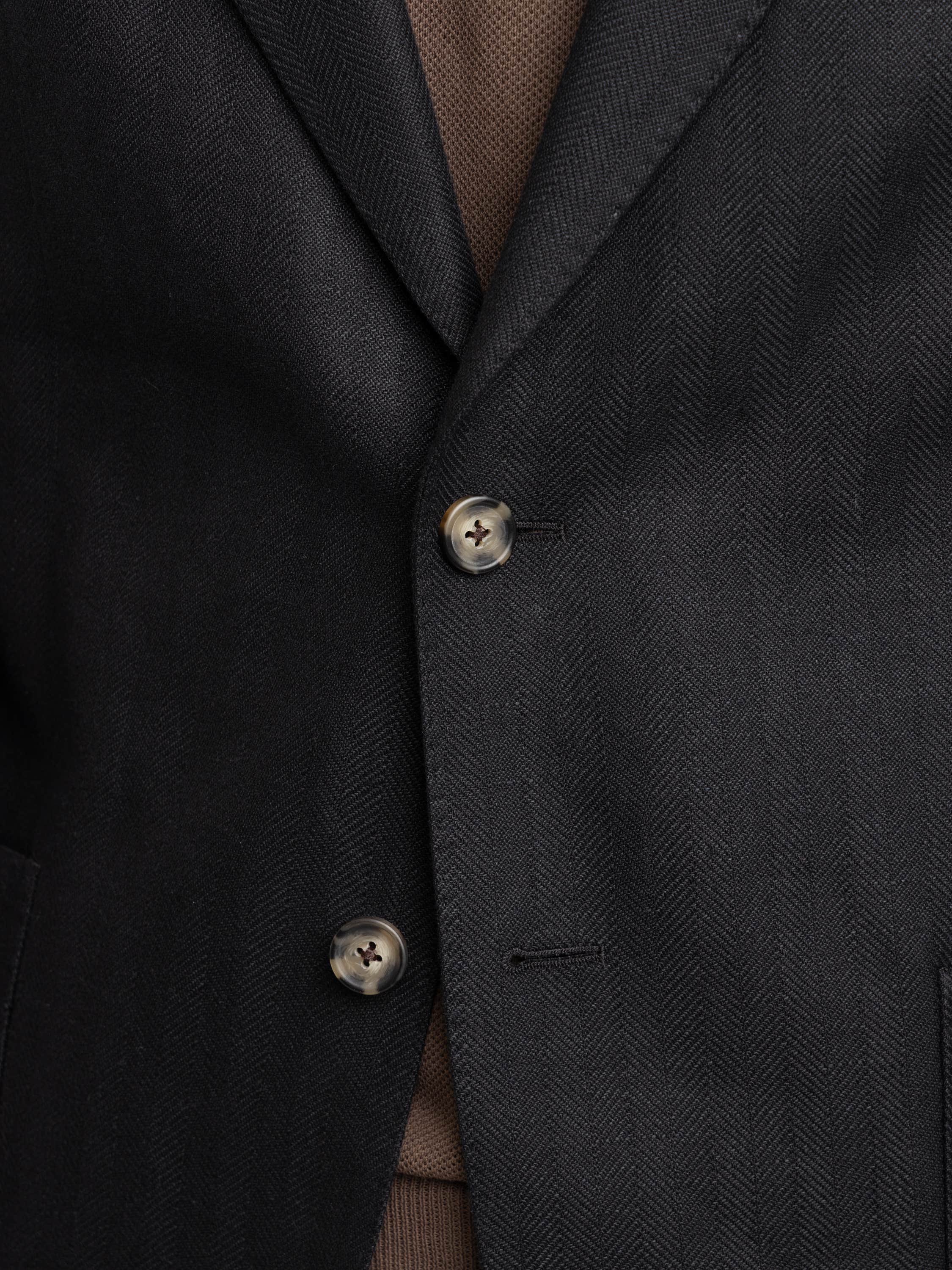 Black Linen-Wool Sport Jacket