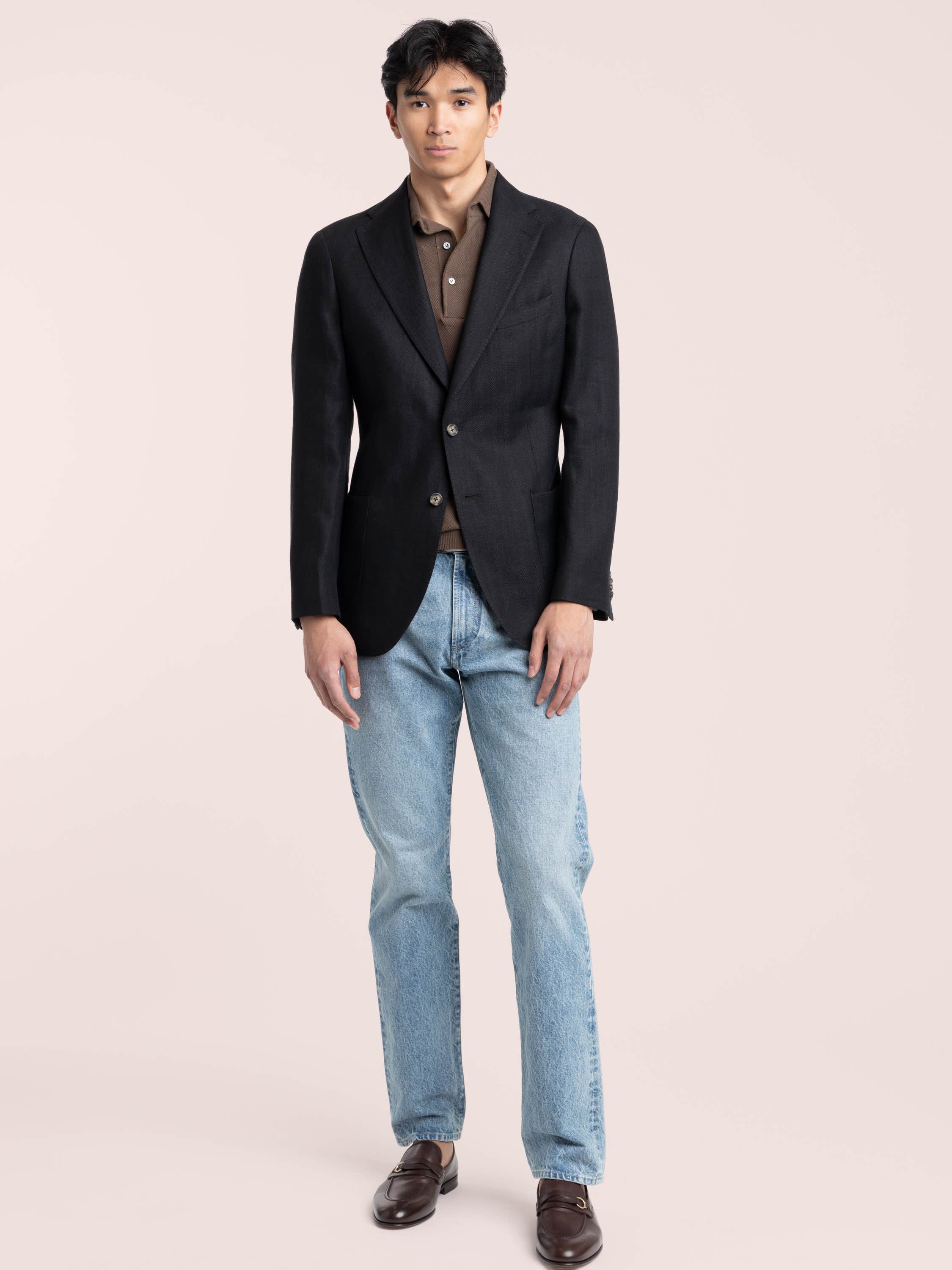 Black Linen-Wool Sport Jacket