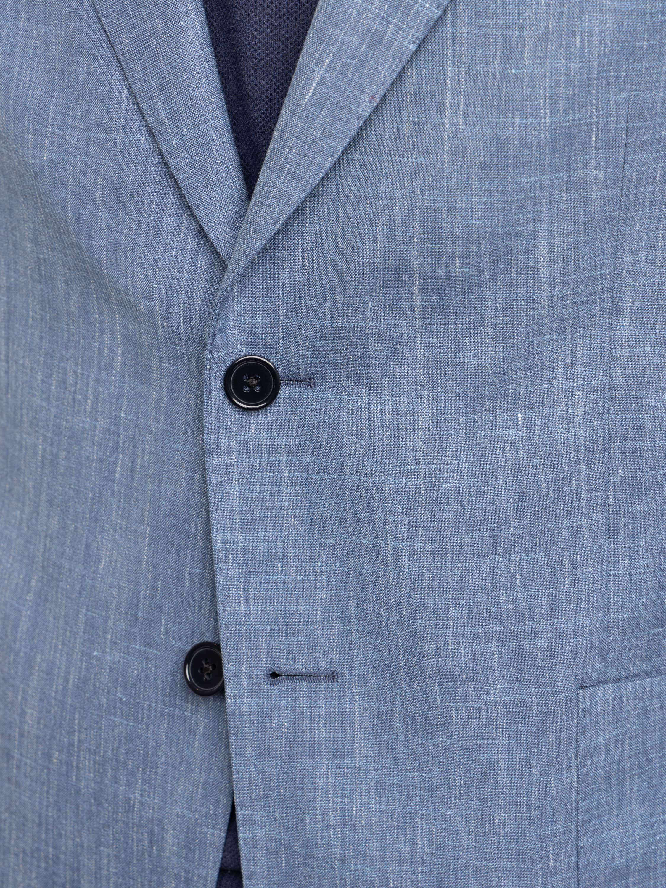 Blue Wool-Silk-Linen Sport Jacket