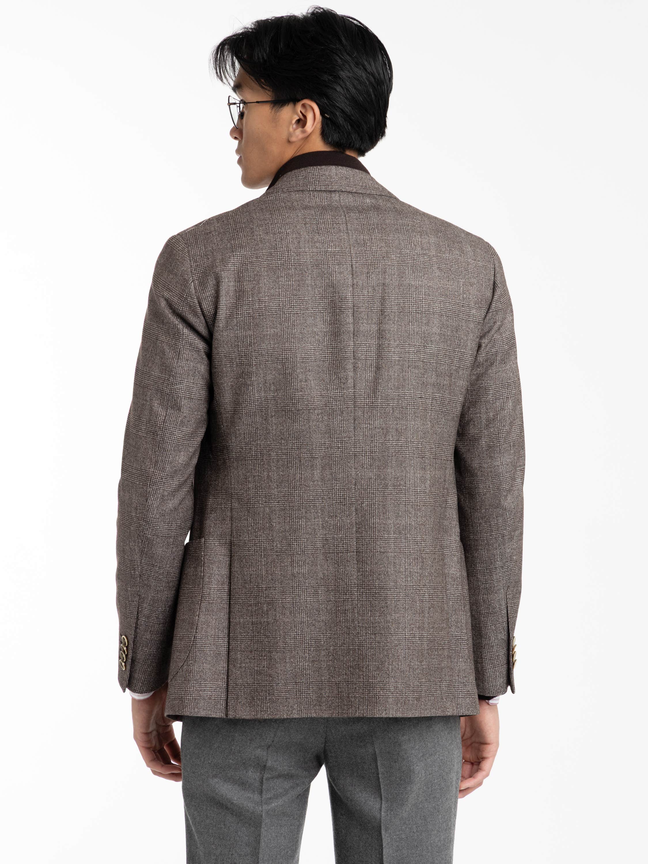 Brown Check Wool-Blend Sport Jacket