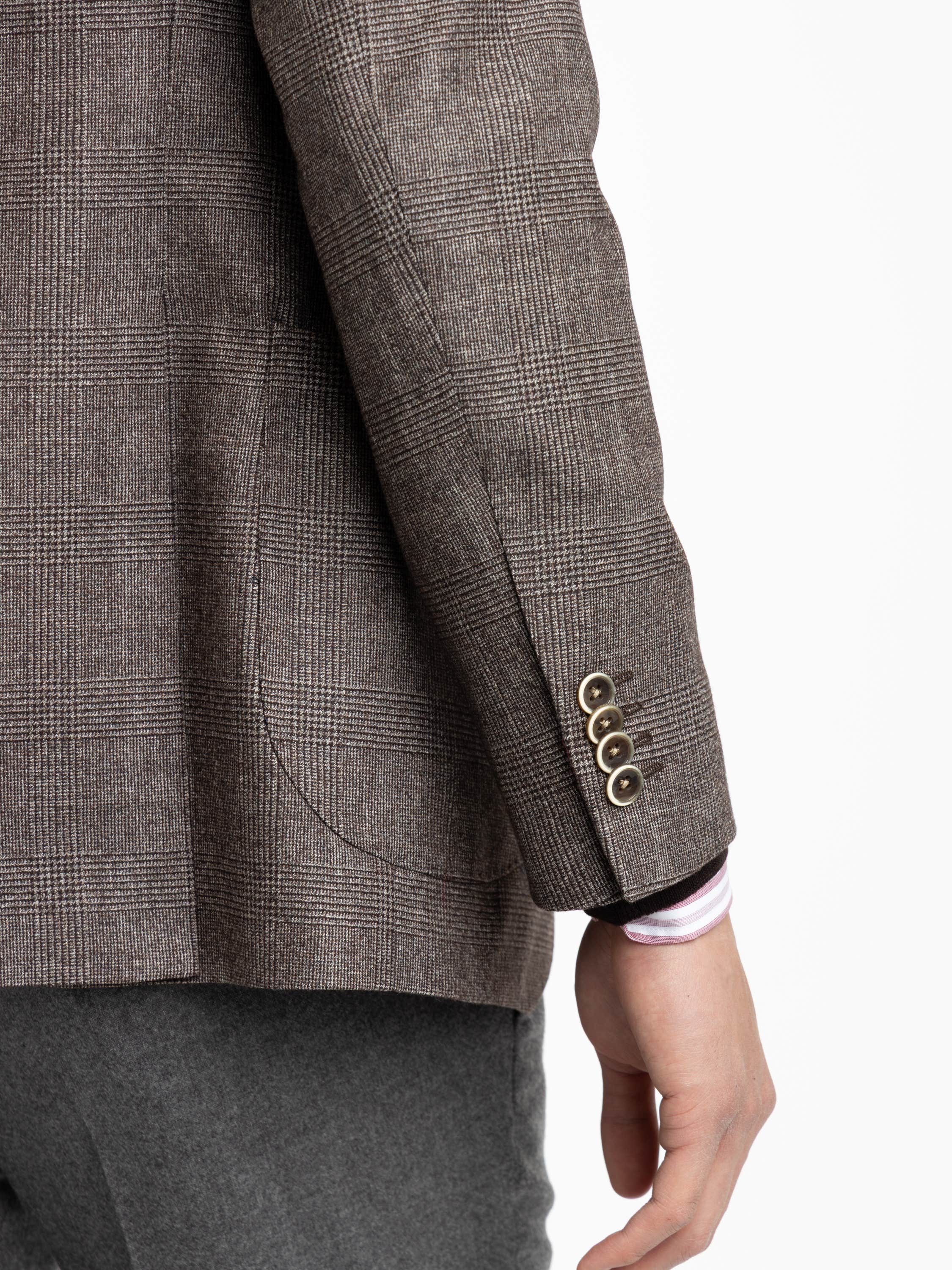 Brown Check Wool-Blend Sport Jacket