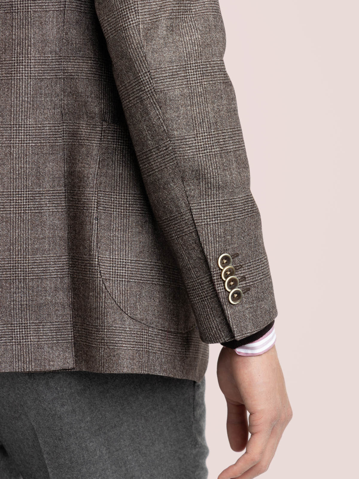 Brown Check Wool-Blend Sport Jacket