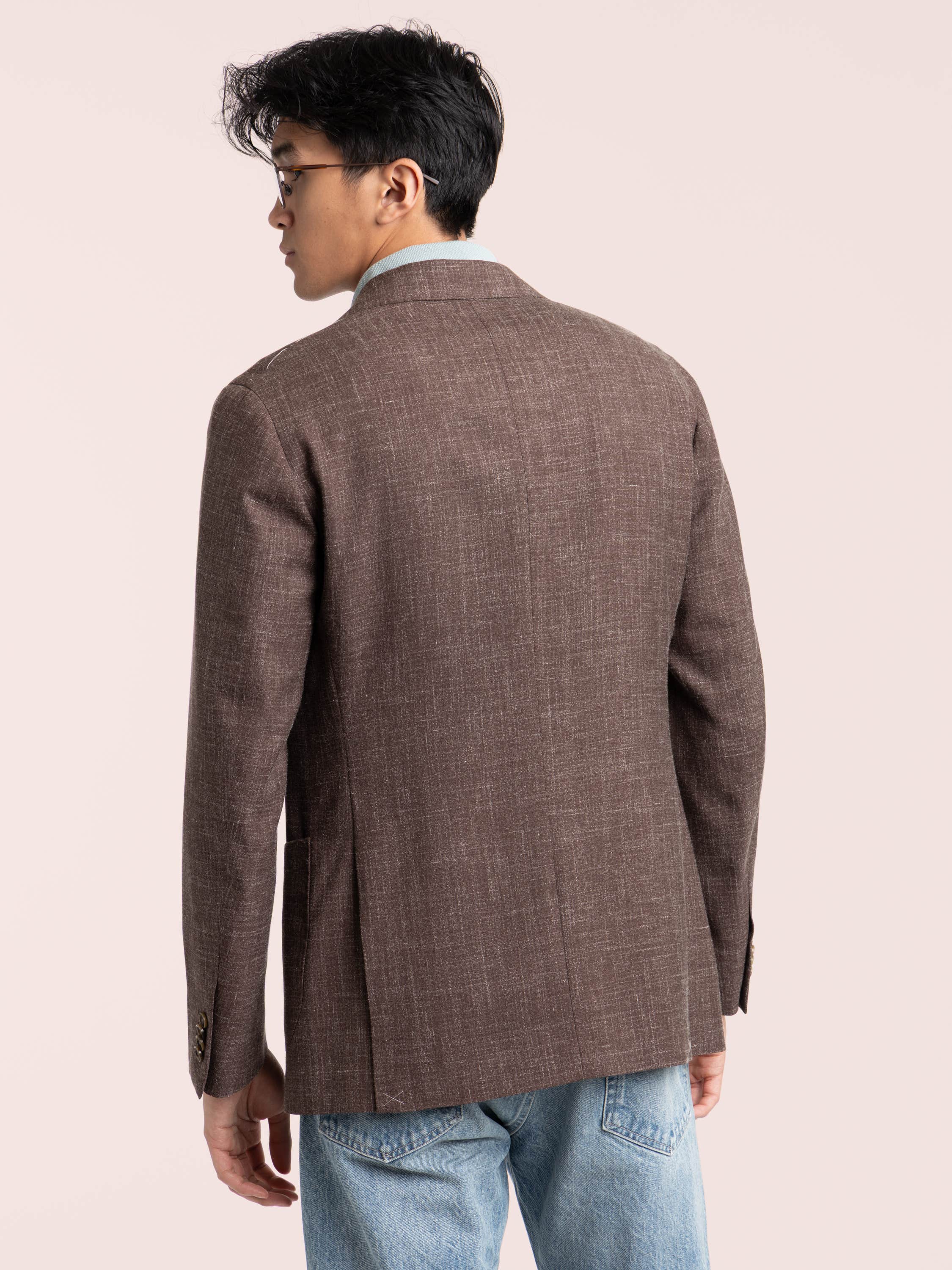 Brown Textured Sport Jacket