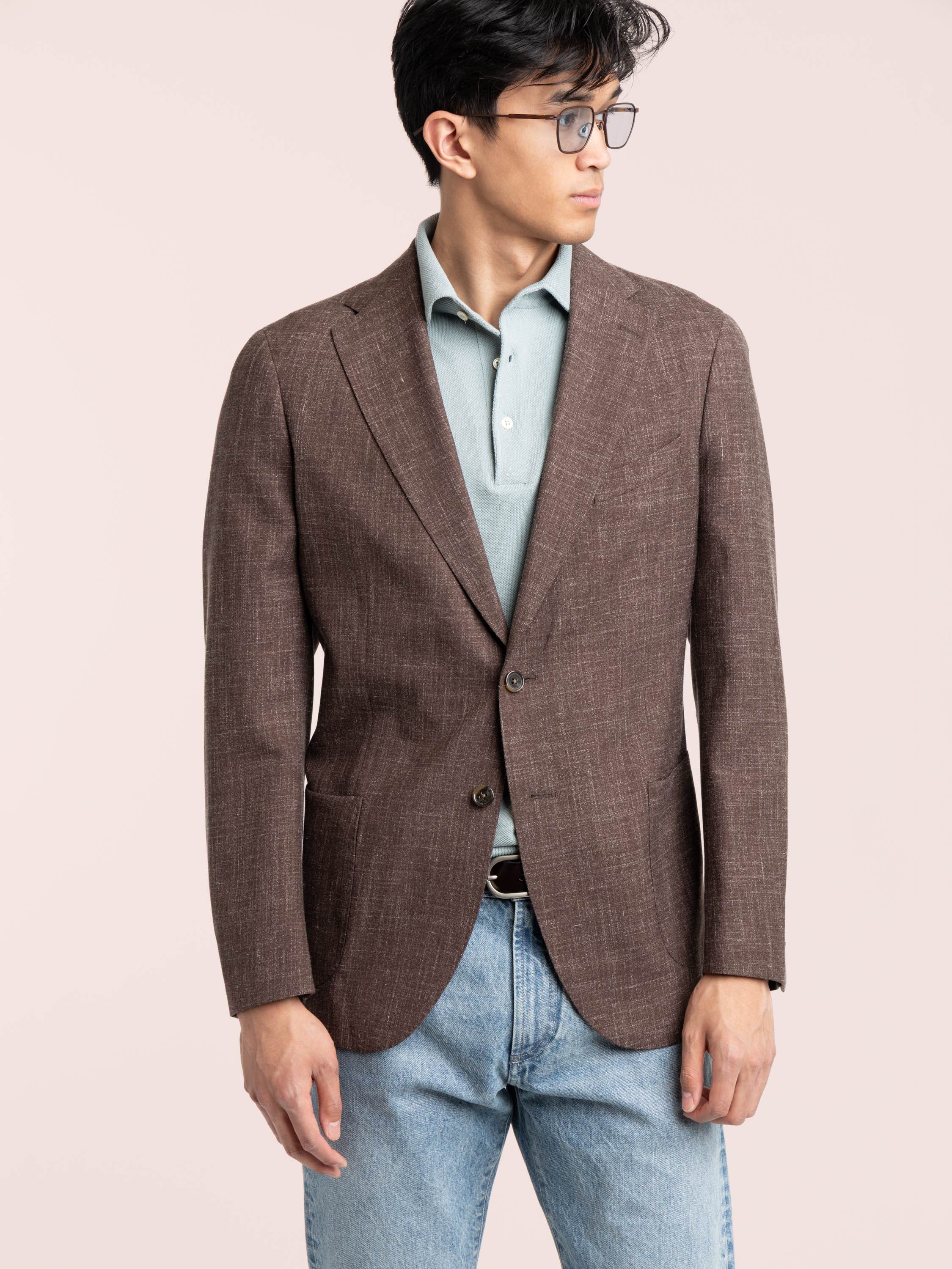 Brown Textured Sport Jacket