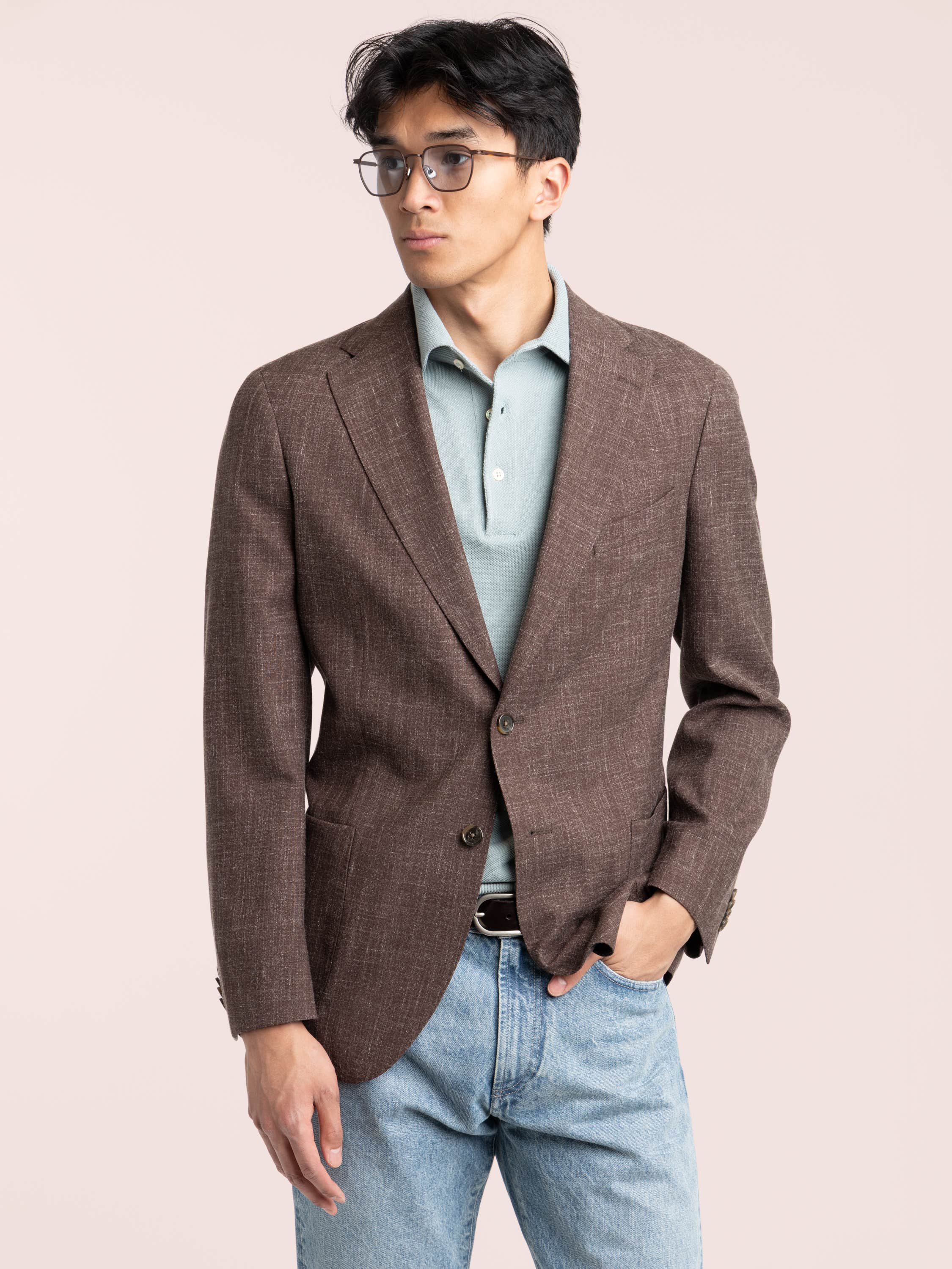 Brown Textured Sport Jacket