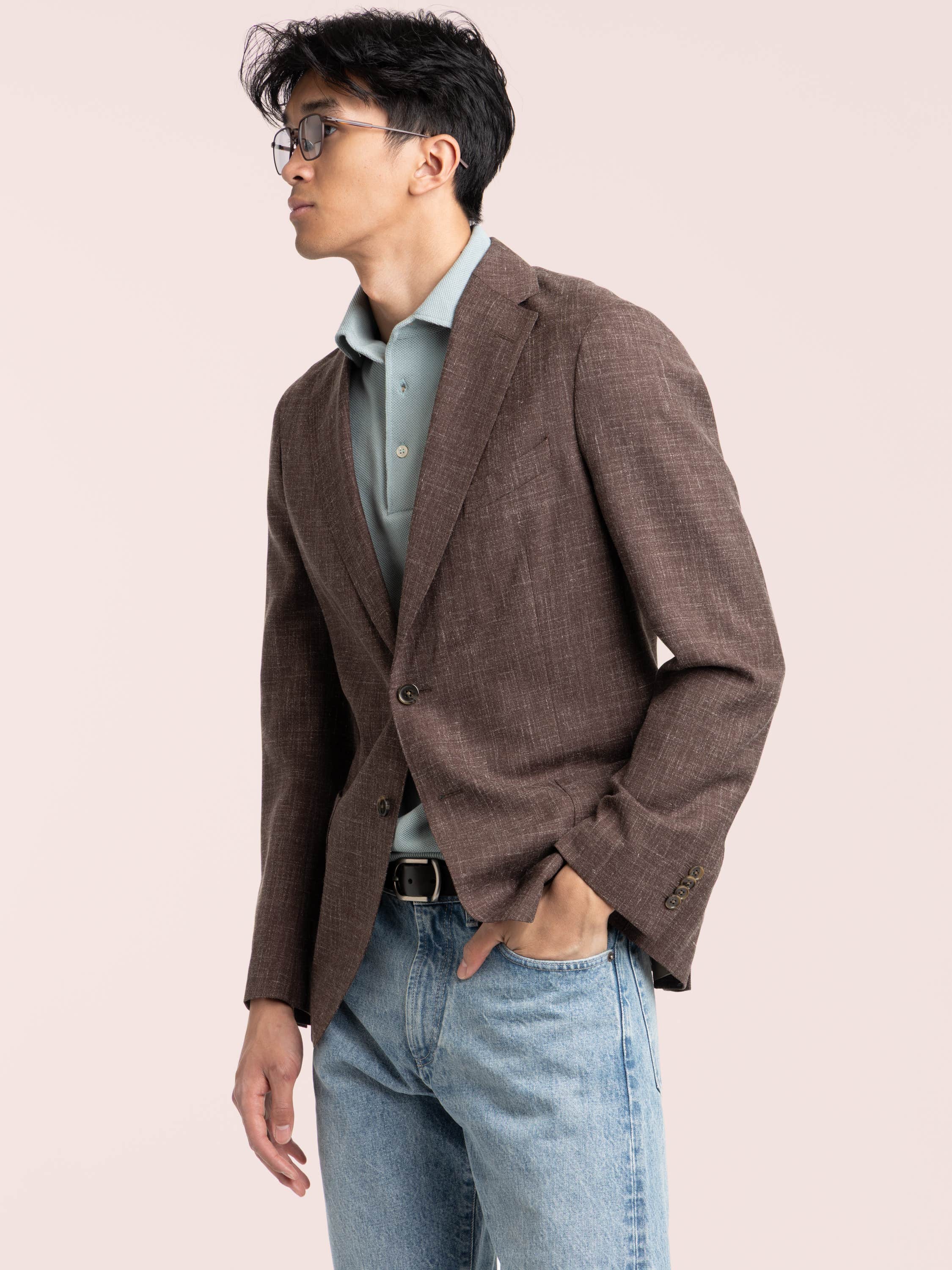 Brown Textured Sport Jacket
