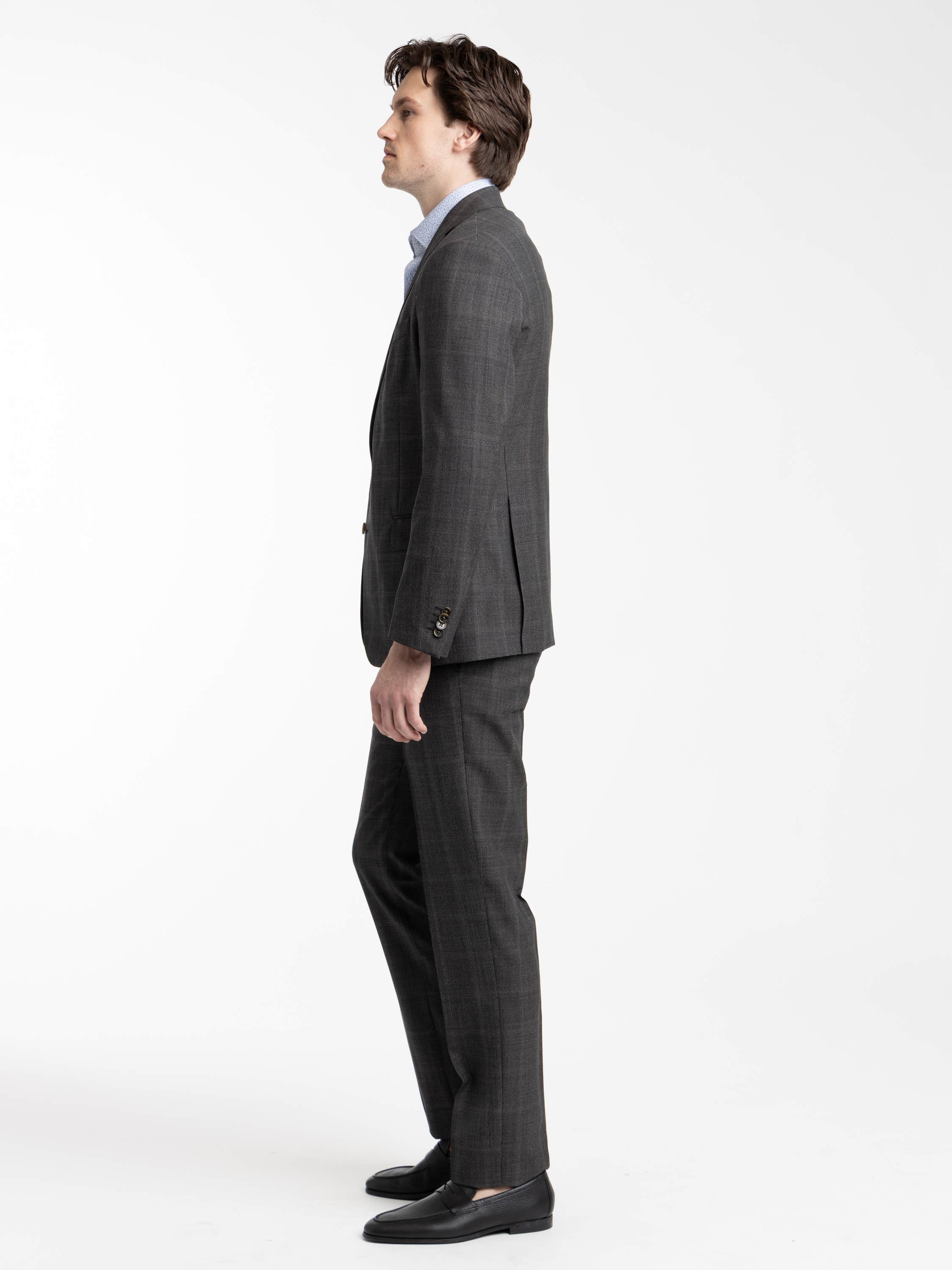 DARK GREY CHECK WOOL SUIT