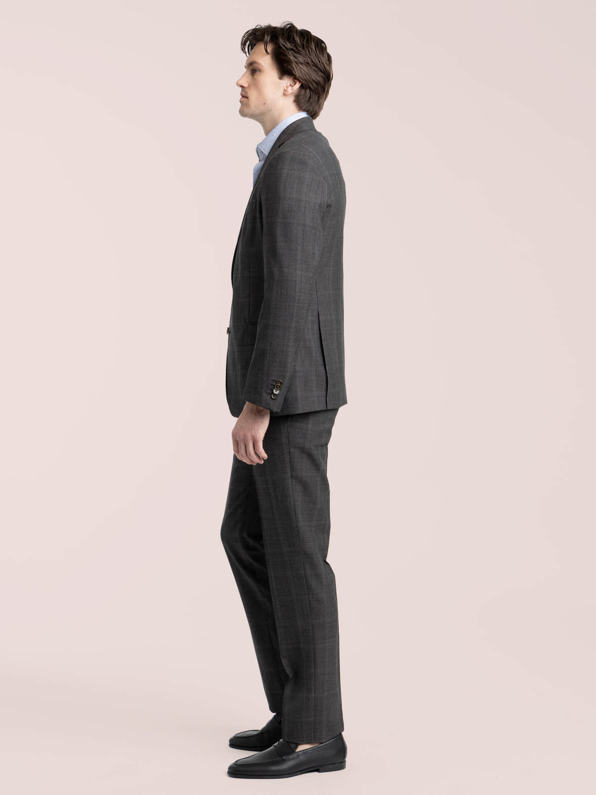 DARK GREY CHECK WOOL SUIT
