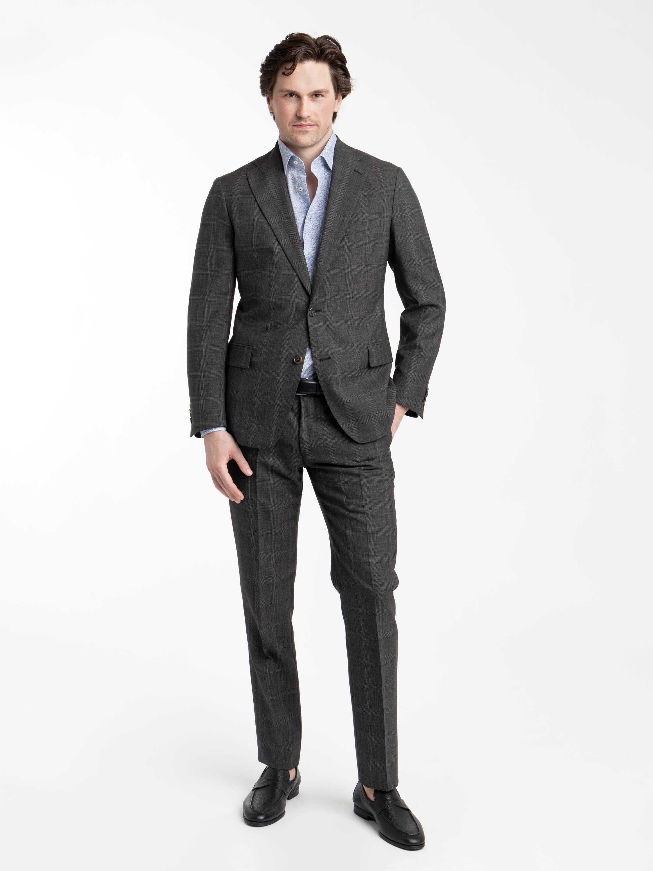DARK GREY CHECK WOOL SUIT