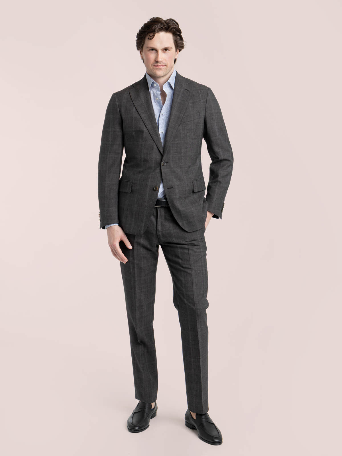 DARK GREY CHECK WOOL SUIT