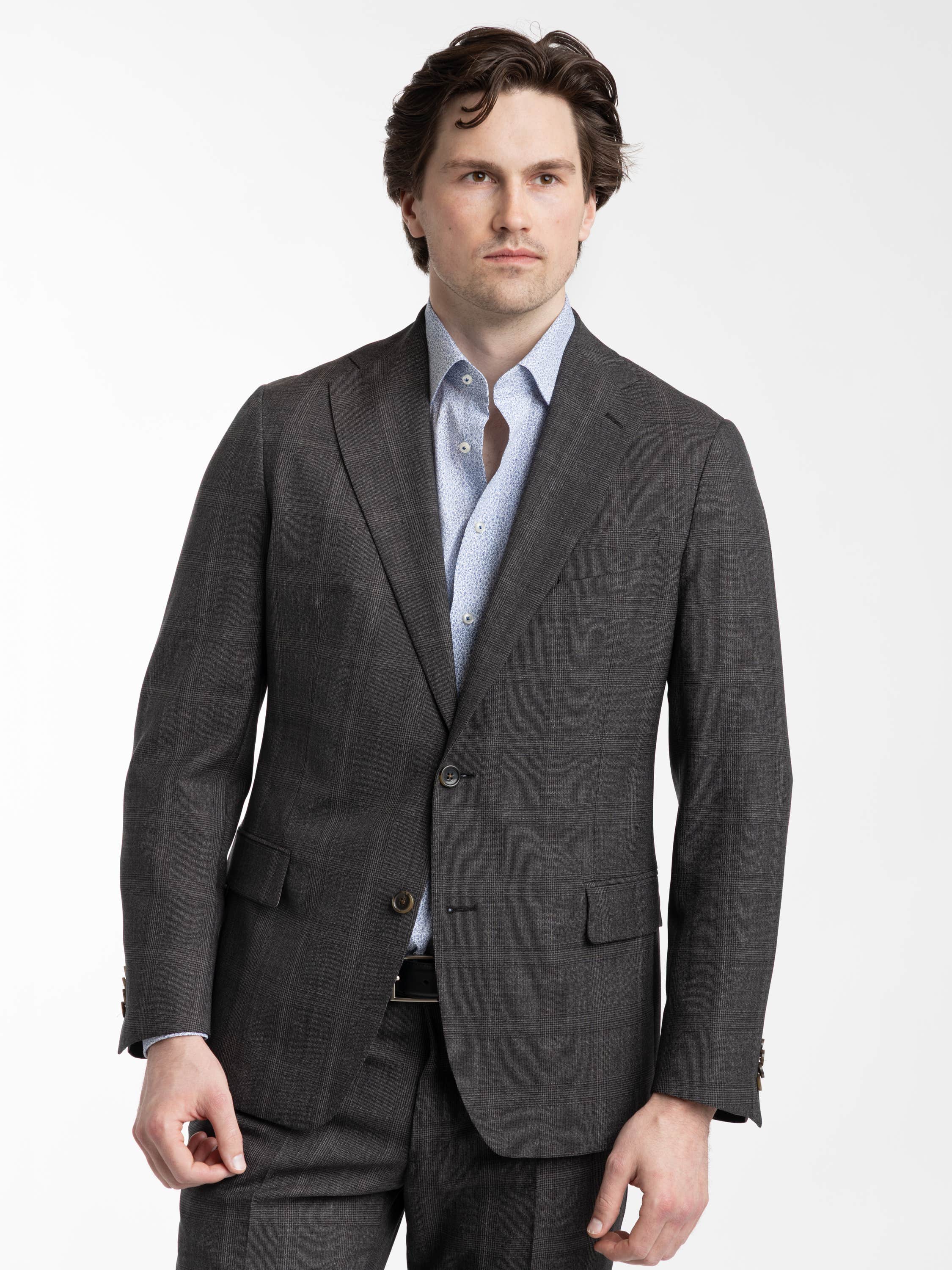 DARK GREY CHECK WOOL SUIT