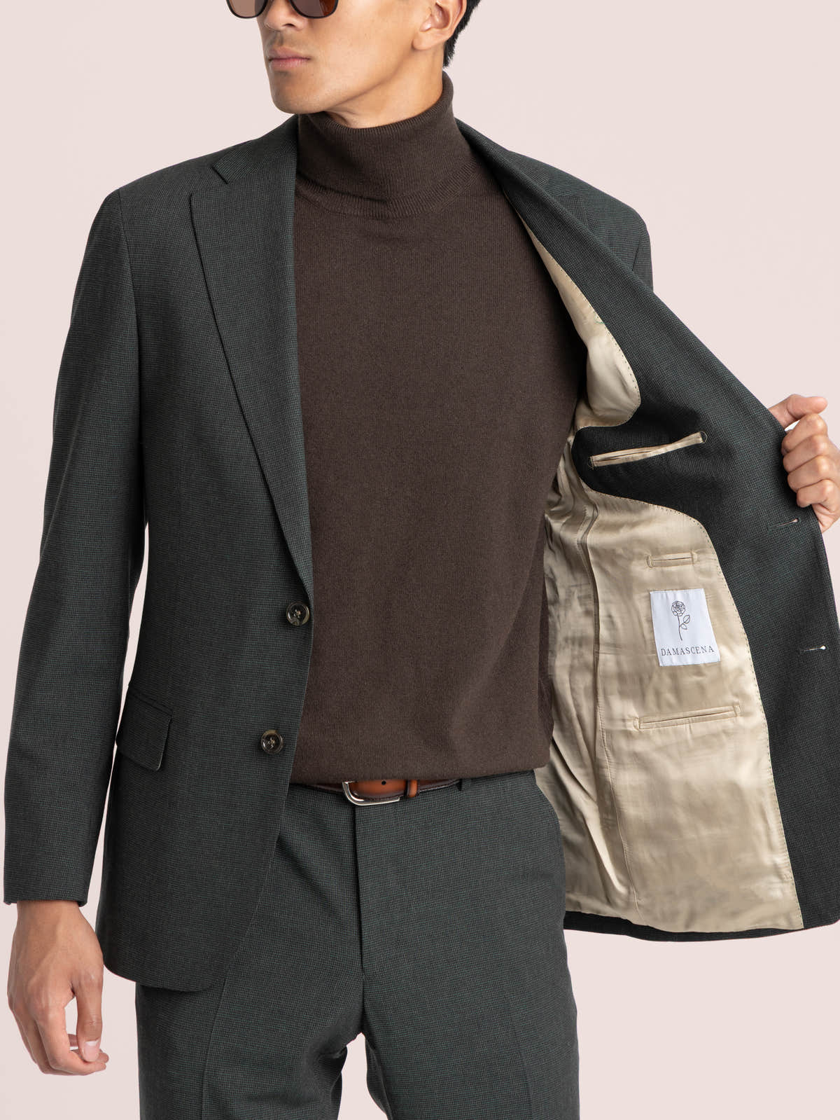 Green Stretch Wool-Blend Suit