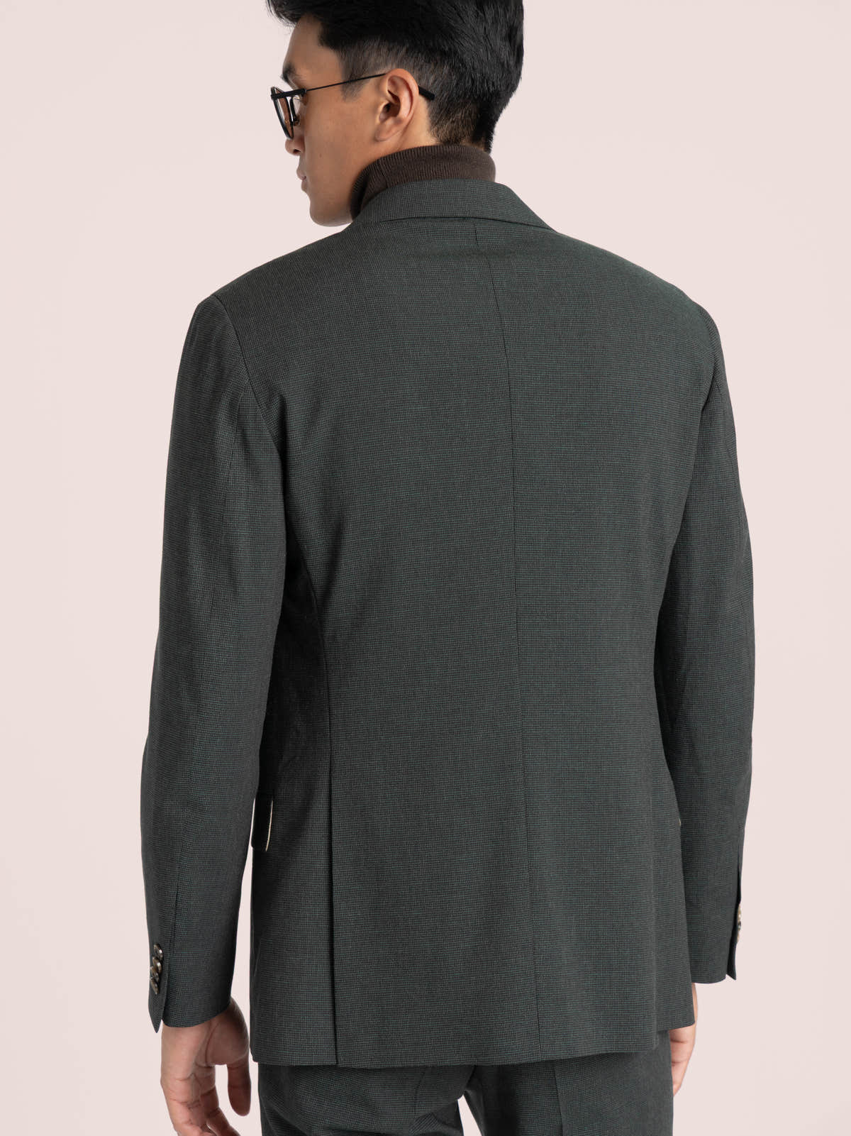 Green Stretch Wool-Blend Suit