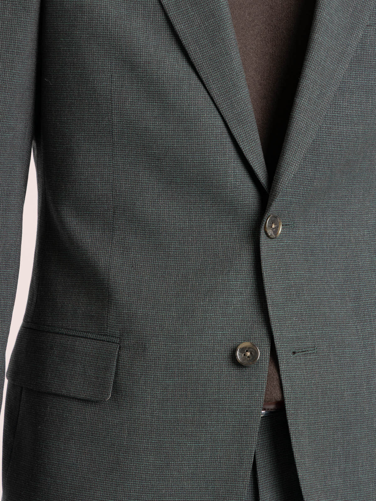 Green Stretch Wool-Blend Suit