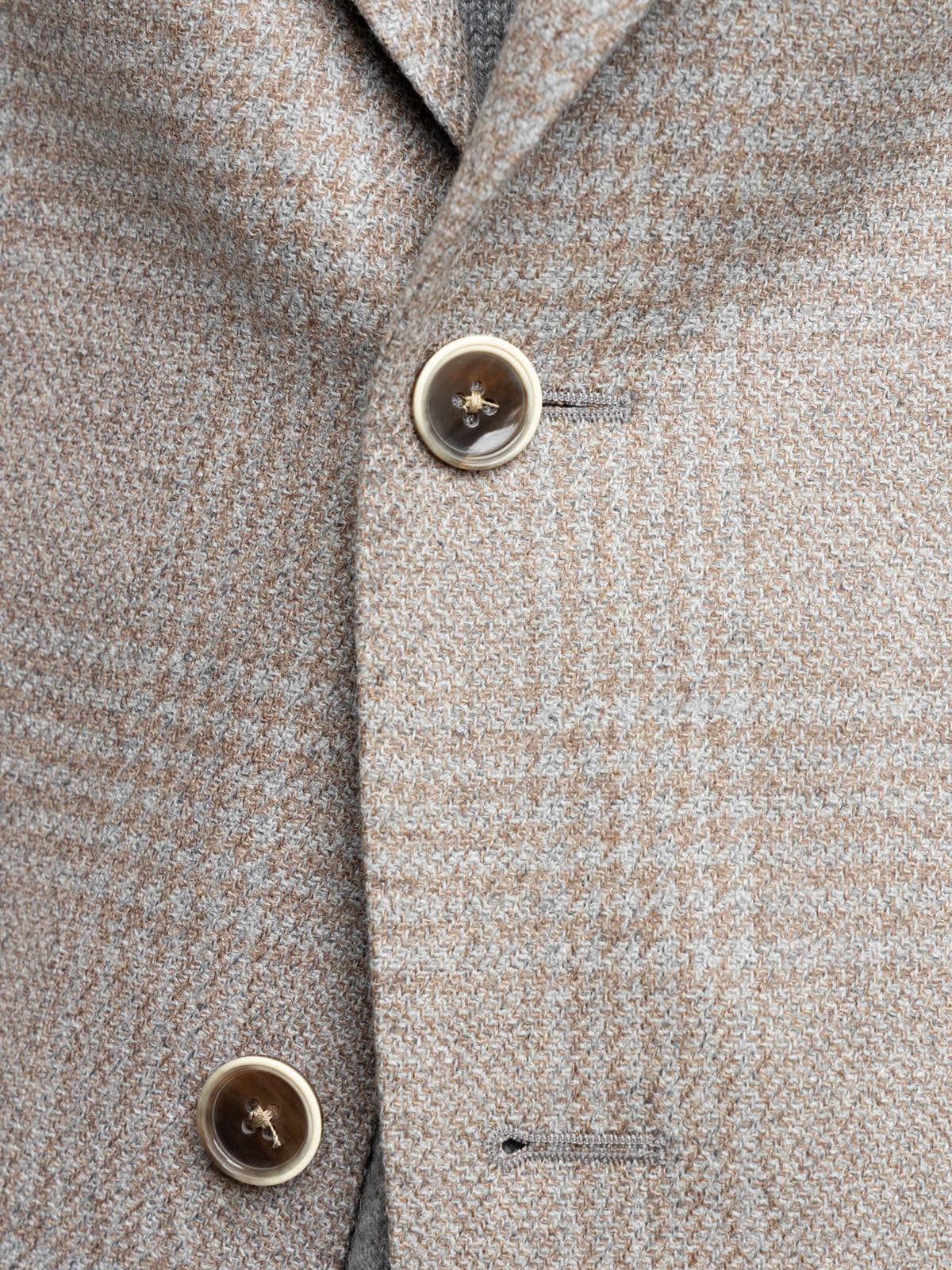 Light Brown-Grey Wool Glencheck Sport Jacket
