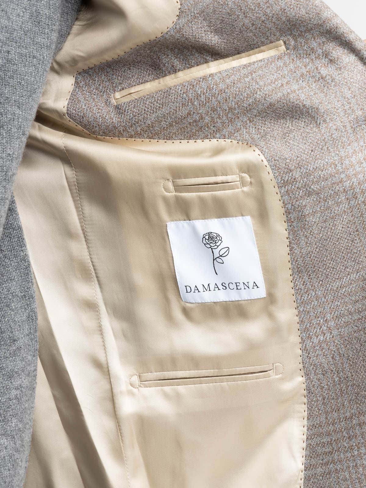 Light Brown-Grey Wool Glencheck Sport Jacket