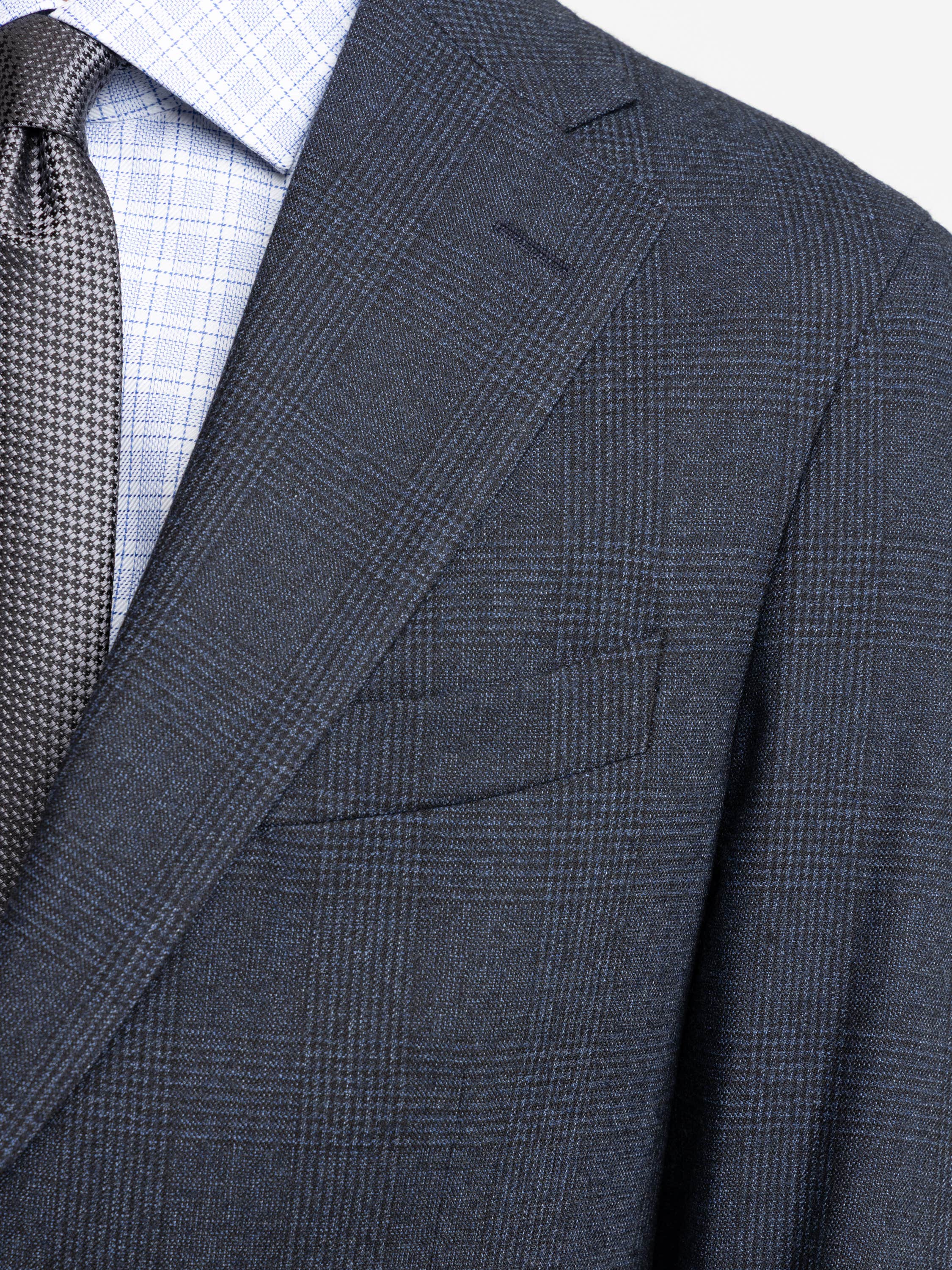Navy Micro Houndstooth Wool Suit