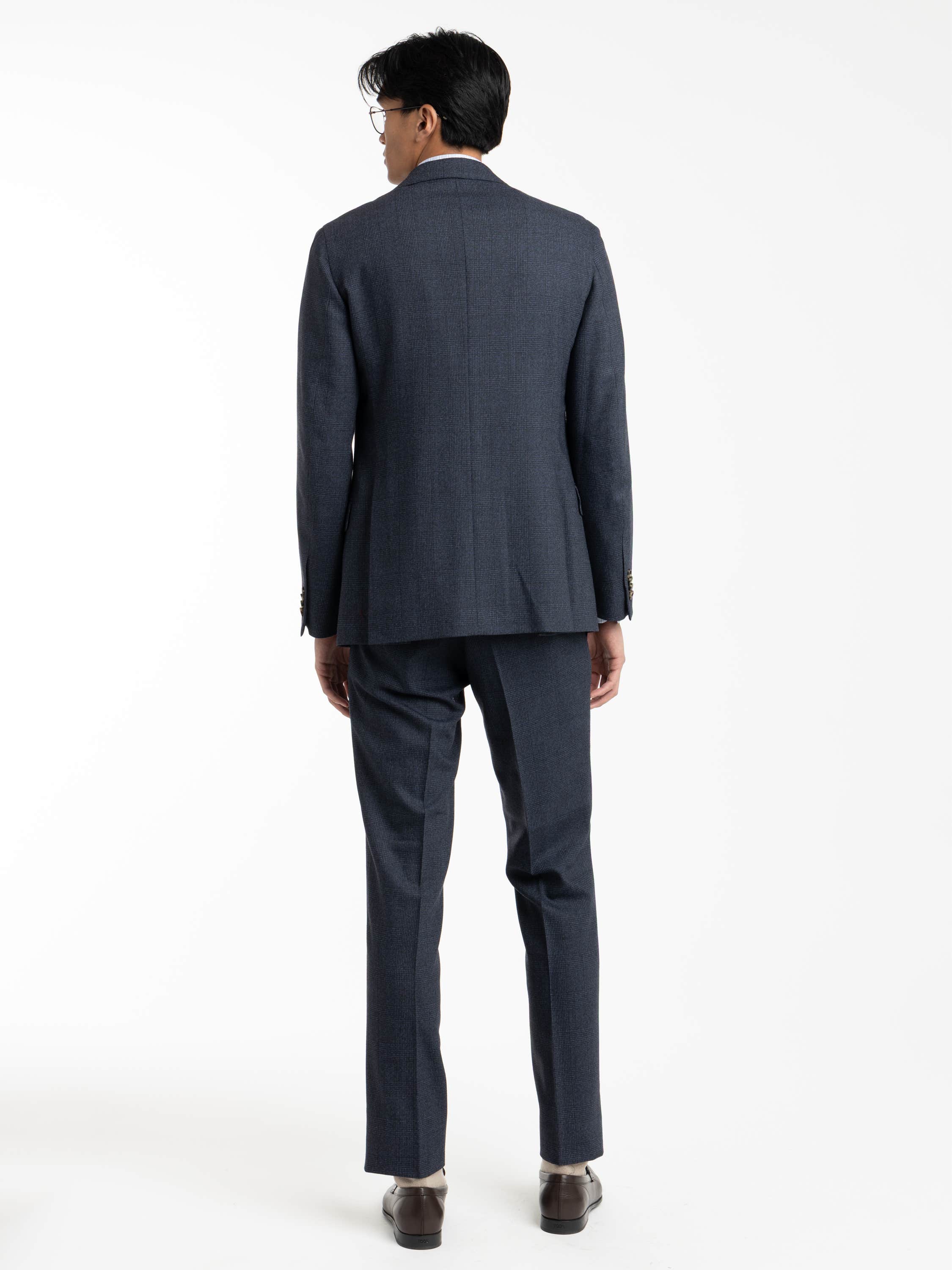 Navy Micro Houndstooth Wool Suit